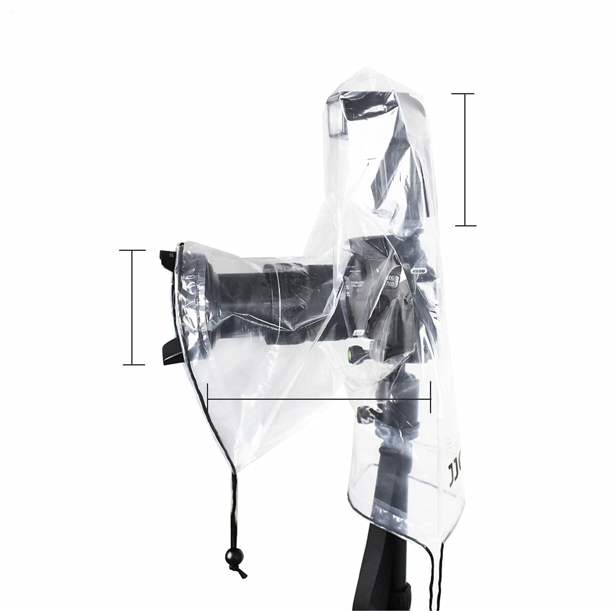 2 Pack Camera Lens Rain Cover Raincoat with Flash Clear Dust Proof Sleeve Protection for Canon EOS 4000D 1200D 90D 80D 77D 70D 5D 6D 7D Mark II R10 R7 R5 R6 Rp R Rebel T8i T7i T7 T6i SL3 SX70 SX60 HS (2 Pack)for Camera with Flash - Image 9
