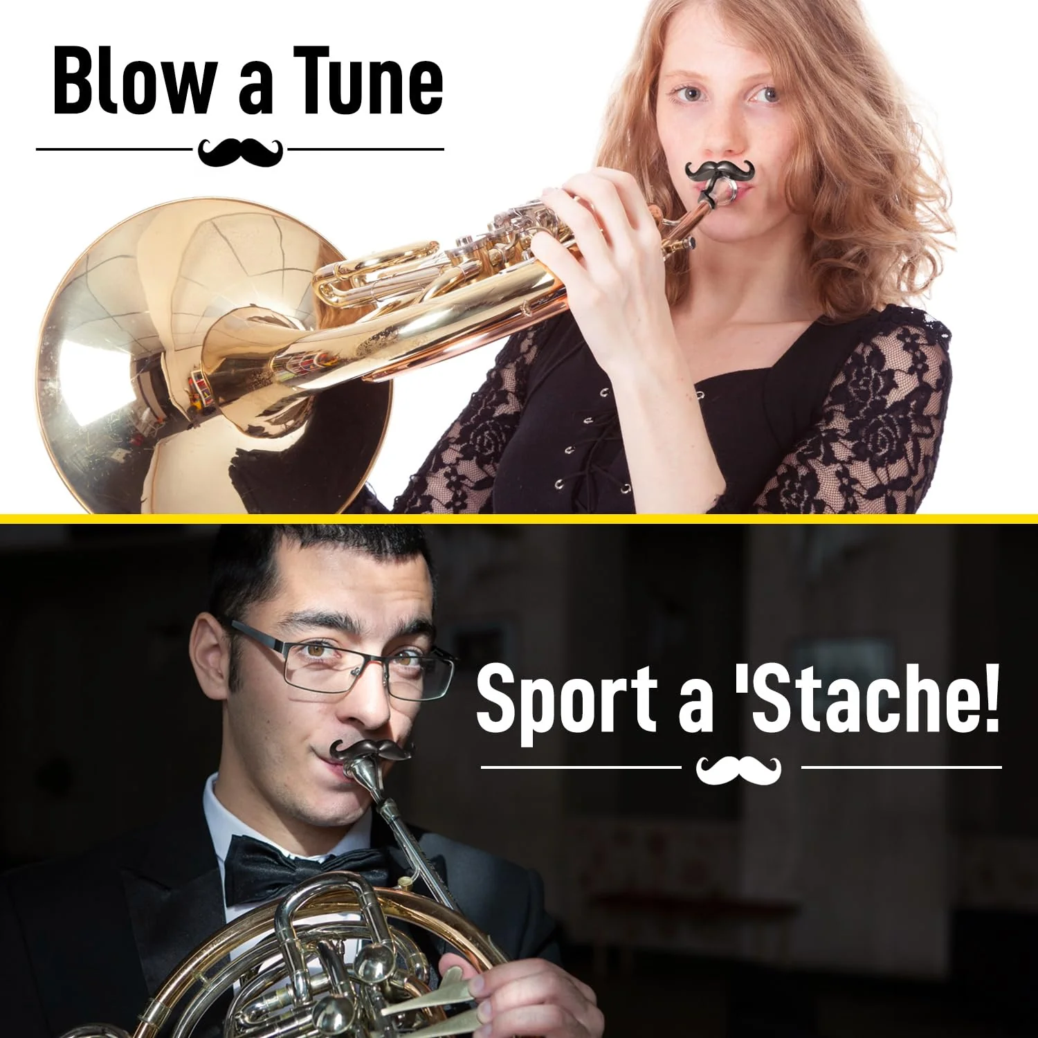 [2 Pack] Clip-On Mustache For French Horns - Includes Protective Case - Made To Fit All French Horn Mouthpieces - Perfect Accessory For Young Musicians - Image 4