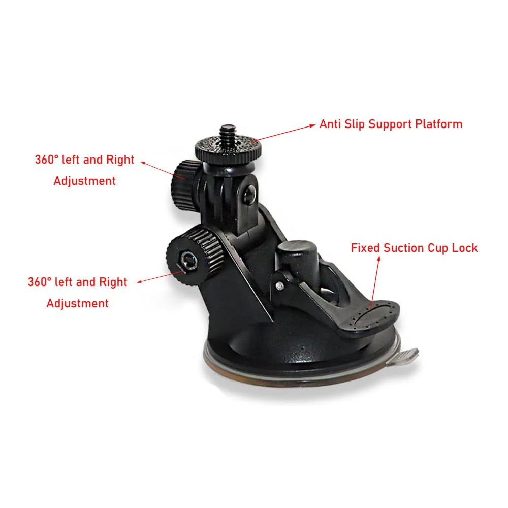 2 Pack Dash Cam Suction Cup Mount with 1/4 Screw Thread Windshield Camera Holder Stand for Car Dashcam GPS Driving DVR Action Camcorder Phone Bracket Video Recorder - Image 4