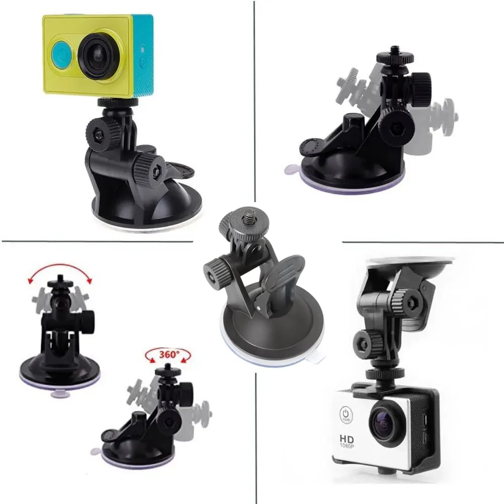 2 Pack Dash Cam Suction Cup Mount with 1/4 Screw Thread Windshield Camera Holder Stand for Car Dashcam GPS Driving DVR Action Camcorder Phone Bracket Video Recorder - Image 6