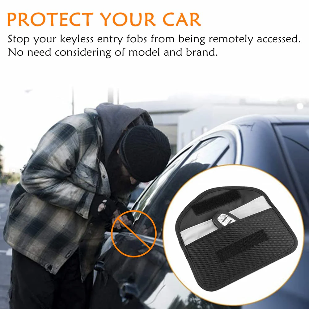 2 Pack Faraday Bags for Car Keys and Cell Phone, Signal Blocking Key Pouch, Anti Theft Car Protection, Cell Phone WiFi/GSM/LTE/NFC/RFID/Keyless Entry Fob Signal Blocking Pouch - Image 2