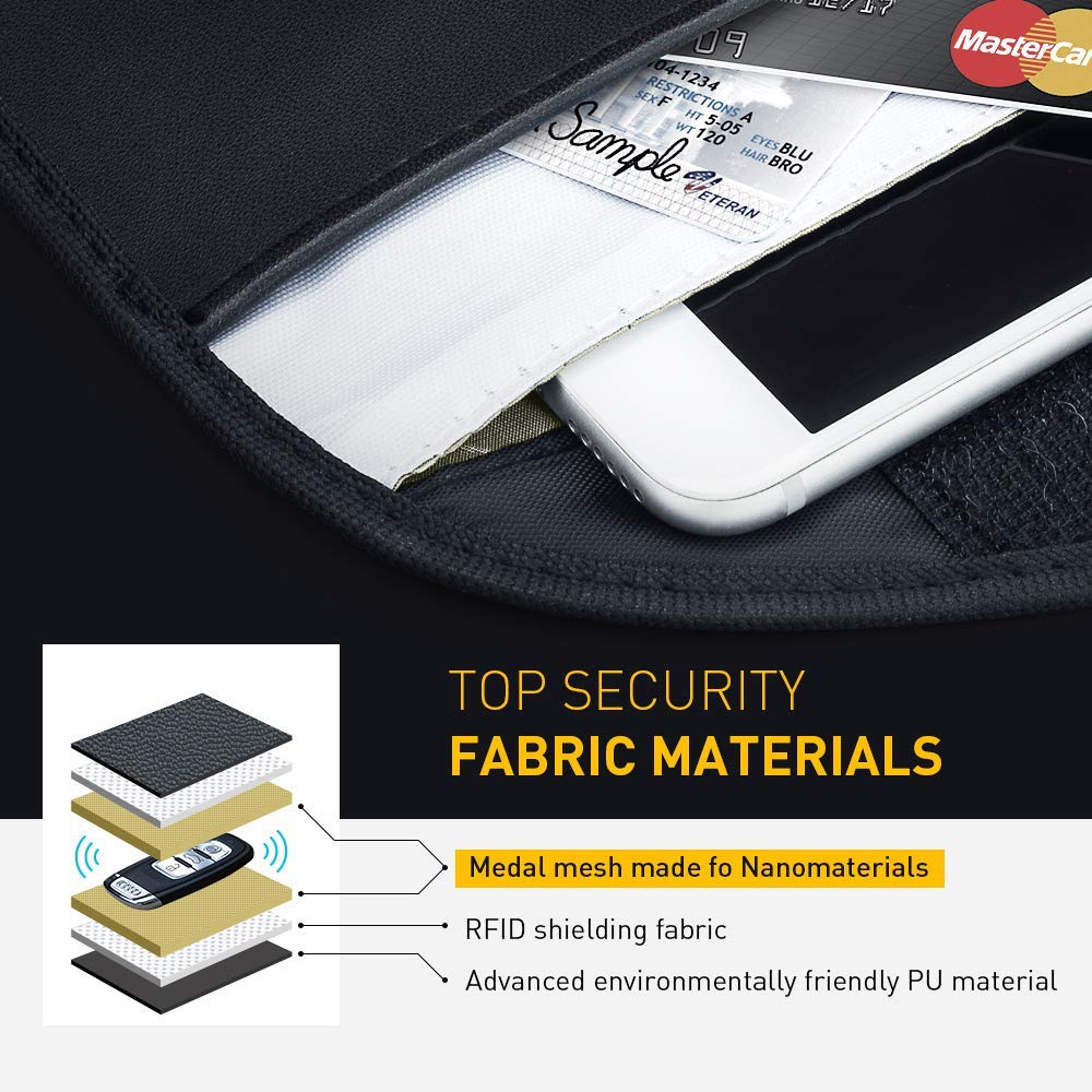 2 Pack Faraday Bags for Car Keys and Cell Phone, Signal Blocking Key Pouch, Anti Theft Car Protection, Cell Phone WiFi/GSM/LTE/NFC/RFID/Keyless Entry Fob Signal Blocking Pouch - Image 3