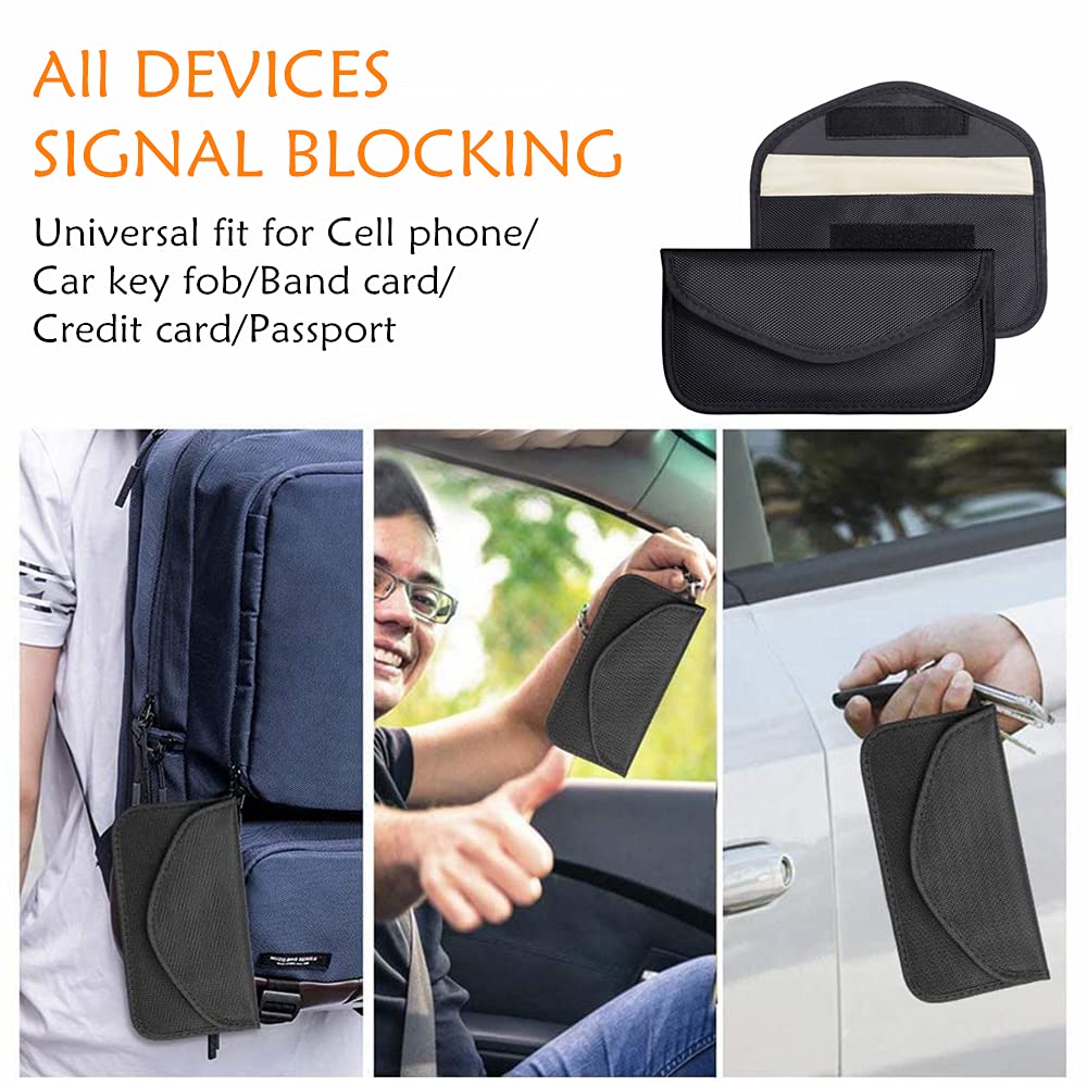 2 Pack Faraday Bags for Car Keys and Cell Phone, Signal Blocking Key Pouch, Anti Theft Car Protection, Cell Phone WiFi/GSM/LTE/NFC/RFID/Keyless Entry Fob Signal Blocking Pouch - Image 4