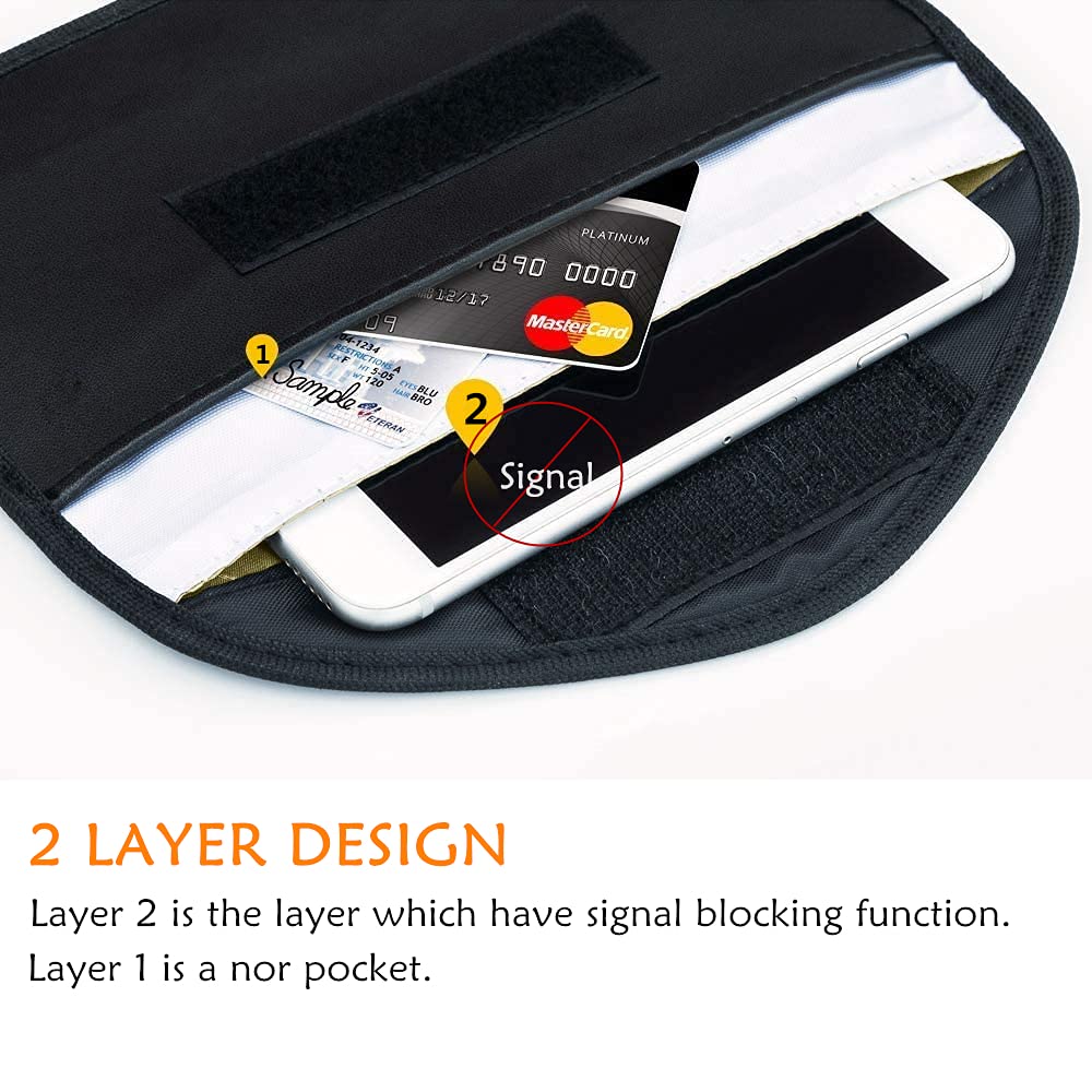 2 Pack Faraday Bags for Car Keys and Cell Phone, Signal Blocking Key Pouch, Anti Theft Car Protection, Cell Phone WiFi/GSM/LTE/NFC/RFID/Keyless Entry Fob Signal Blocking Pouch - Image 5