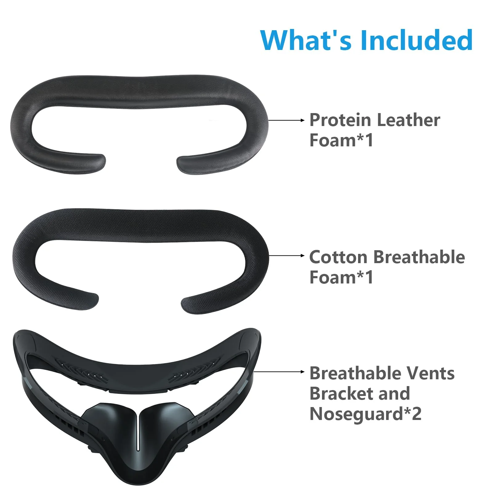 2 Pack Oculus Quest 2 Face Pad, Facial Interface & Face Cover Pad, Anti-fogging Sweatproof Face Cushion for VR Meta Quest 2 Accessories Replacement - Image 2