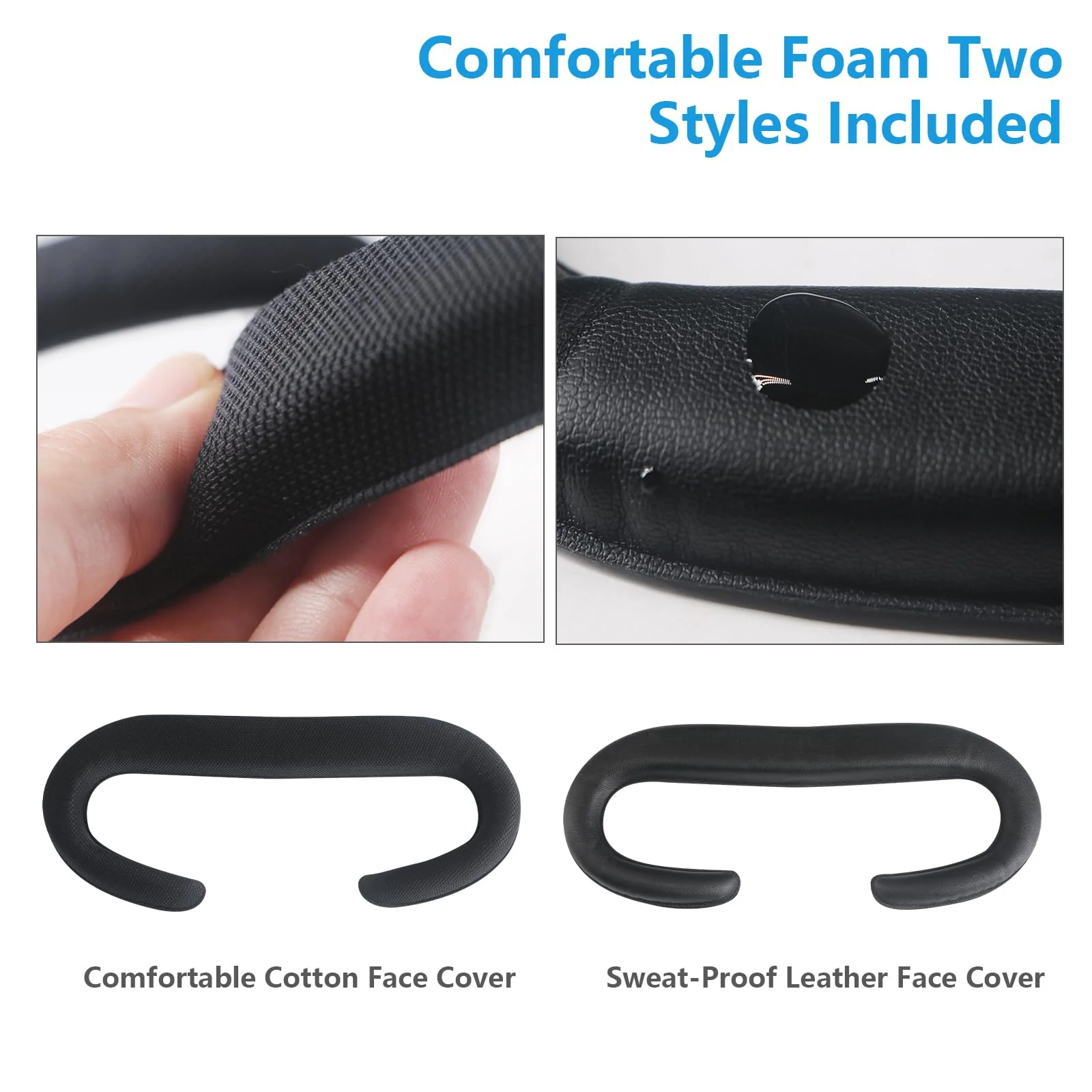 2 Pack Oculus Quest 2 Face Pad, Facial Interface & Face Cover Pad, Anti-fogging Sweatproof Face Cushion for VR Meta Quest 2 Accessories Replacement - Image 3