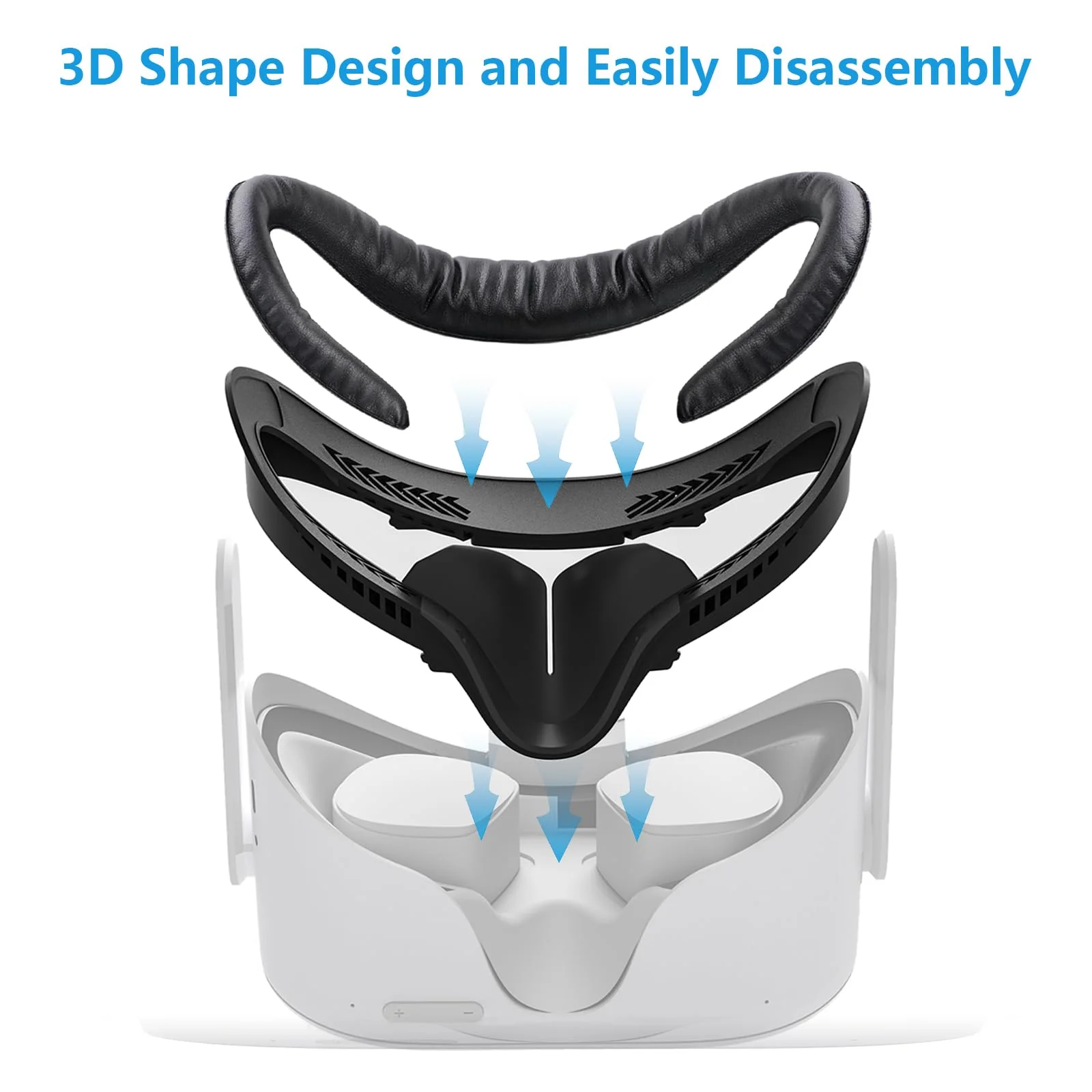 2 Pack Oculus Quest 2 Face Pad, Facial Interface & Face Cover Pad, Anti-fogging Sweatproof Face Cushion for VR Meta Quest 2 Accessories Replacement - Image 4