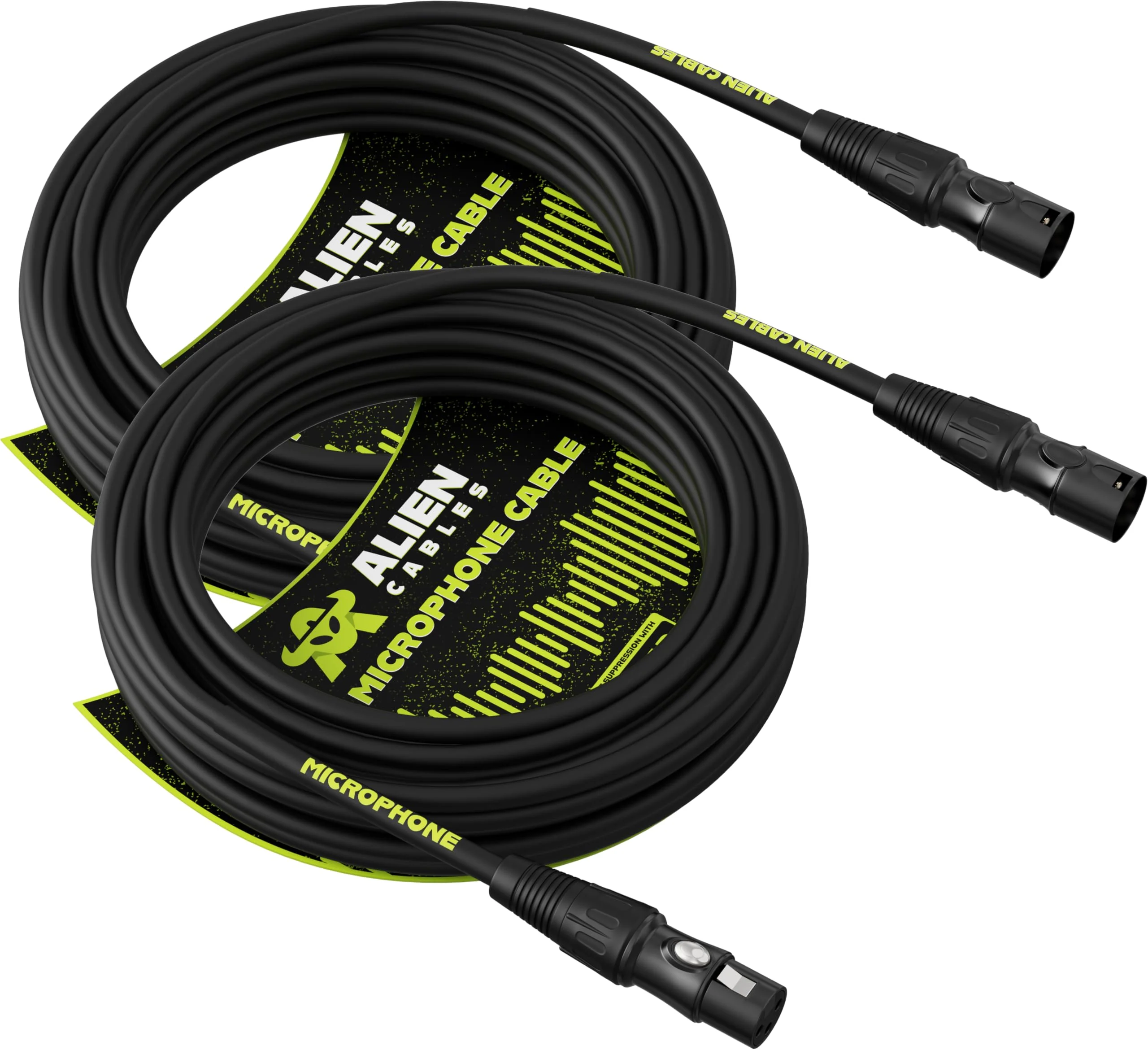 2-Pack Premium XLR Microphone Cables, Star-Quad Shielded XLR to XLR Cable 25 Foot, Pro Audio Mic Cord, Noise-Resistant OFC Conductors, Black 2 25 Feet - Image 6