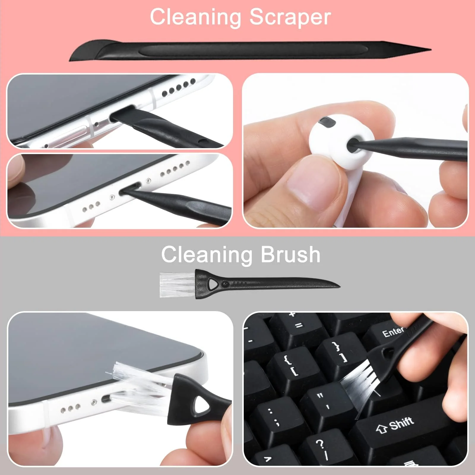 2 Pack Screen Cleaner Spray and Wipe for Laptop Monitor and Car Screens, Phone Touchscreen Mist Cleaning Kit for Cellphone, Tablet, PC, Computer, LCD, Eyeglass, iPhone, iPad, Mac Pro - Grey and Pink Grey, Pink - Image 3