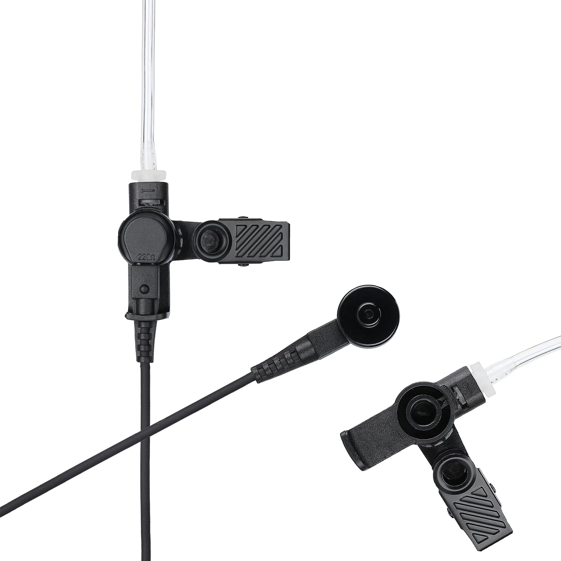 【2 Pack】 SL300 Earpiece Compatible with Motorola Walkie Talkie, SL7550 SL7580 SL7590 SL4000 SL3500e SL1K SL1M Radio Headset Mic PTT with Acoustic Tube +2 Earmolds+2 Eartips Motorola-SL300 2 Pack - Image 4