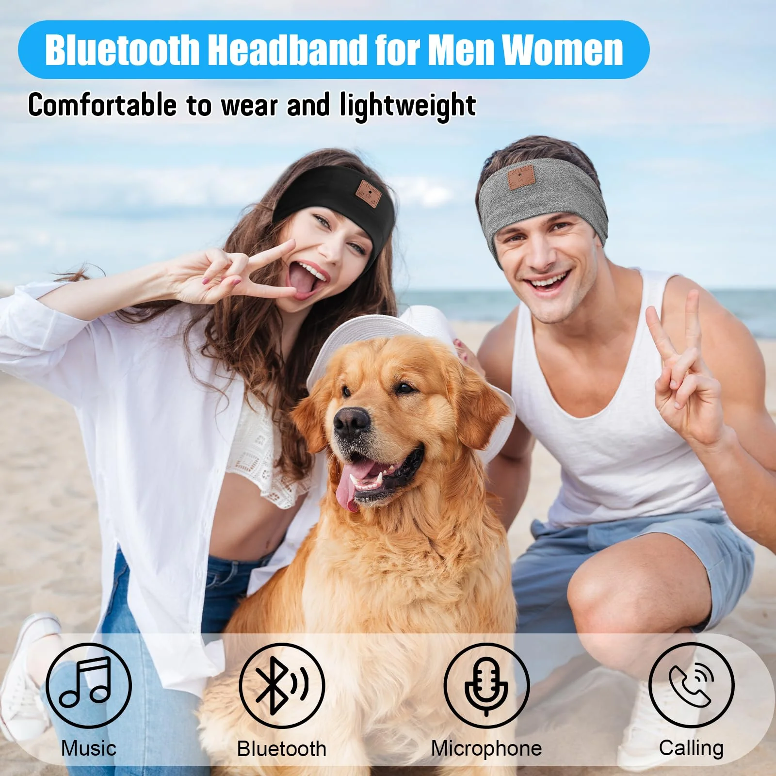 2-Pack Sleeping Headphones Bluetooth 5.4 Headband, Headband Headphones with Ultra-Thin Speakers, Headphones Headband for Side Sleepers, Running, Insomniac, Travel, Meditation（Black&Grey） Black+Grey - Image 3