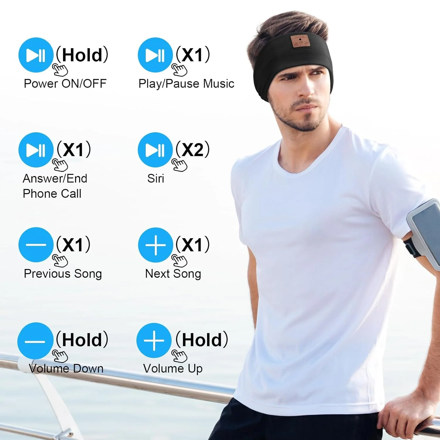 2-Pack Sleeping Headphones Bluetooth 5.4 Headband, Headband Headphones with Ultra-Thin Speakers, Headphones Headband for Side Sleepers, Running, Insomniac, Travel, Meditation（Black&Grey） Black+Grey - Image 6