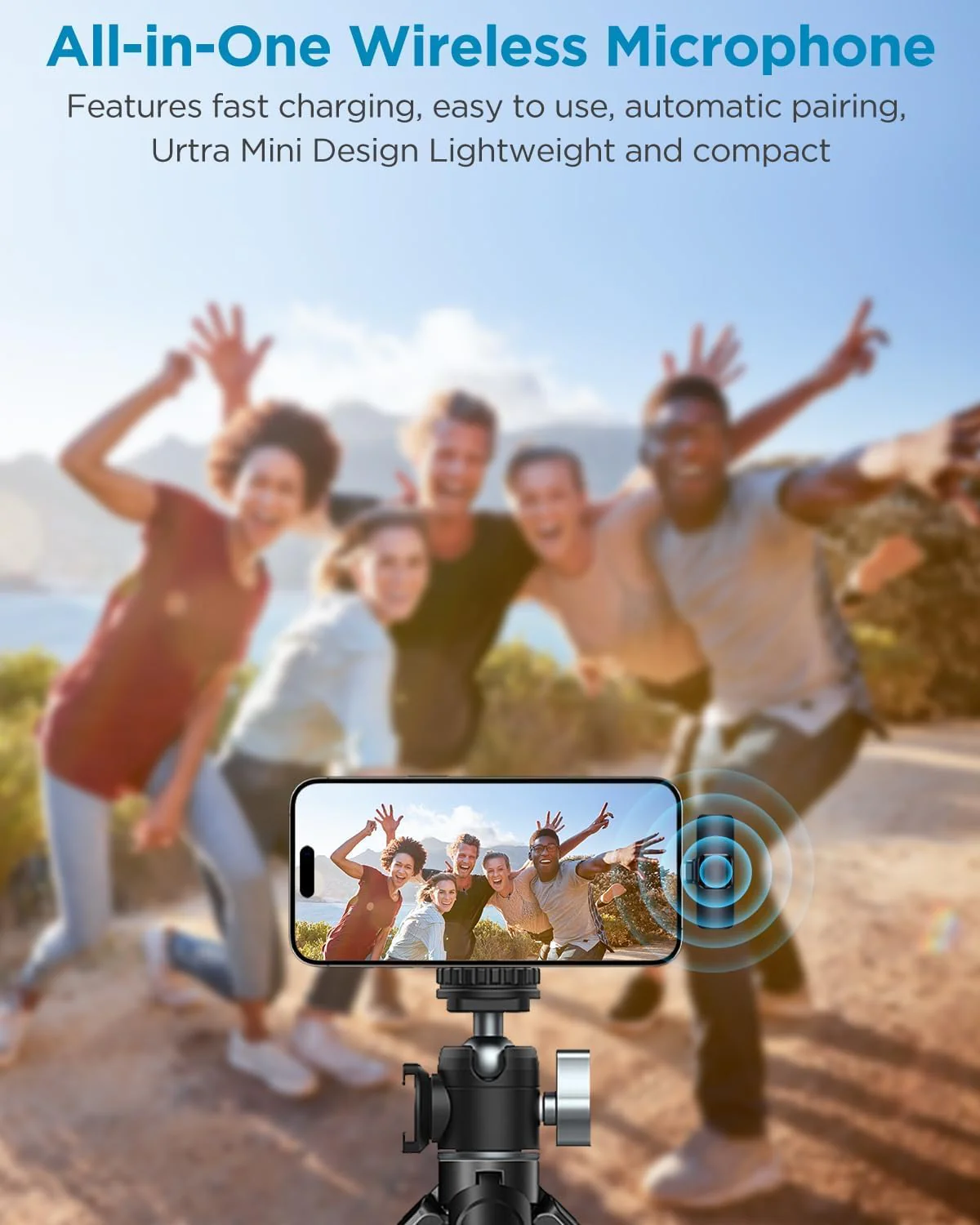 2 Pack Wireless Microphone for iPhone 15 Series,iPad,Android, USB-C Wireless Clip-on Microphones for iPhone Video Recording, YouTube, Interview, TikTok, Vlog, MC-1 - Image 2