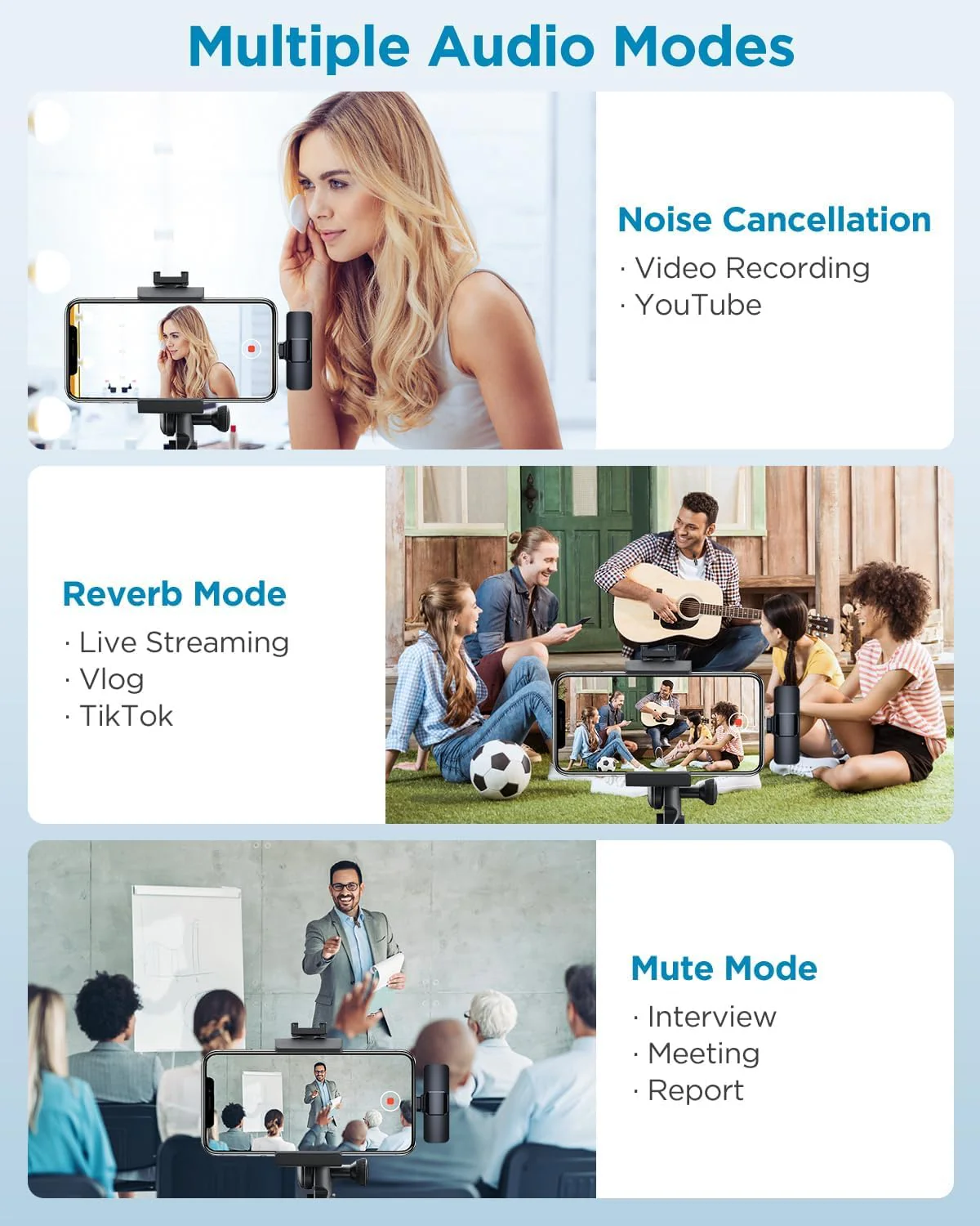 2 Pack Wireless Microphone for iPhone 15 Series,iPad,Android, USB-C Wireless Clip-on Microphones for iPhone Video Recording, YouTube, Interview, TikTok, Vlog, MC-1 - Image 6