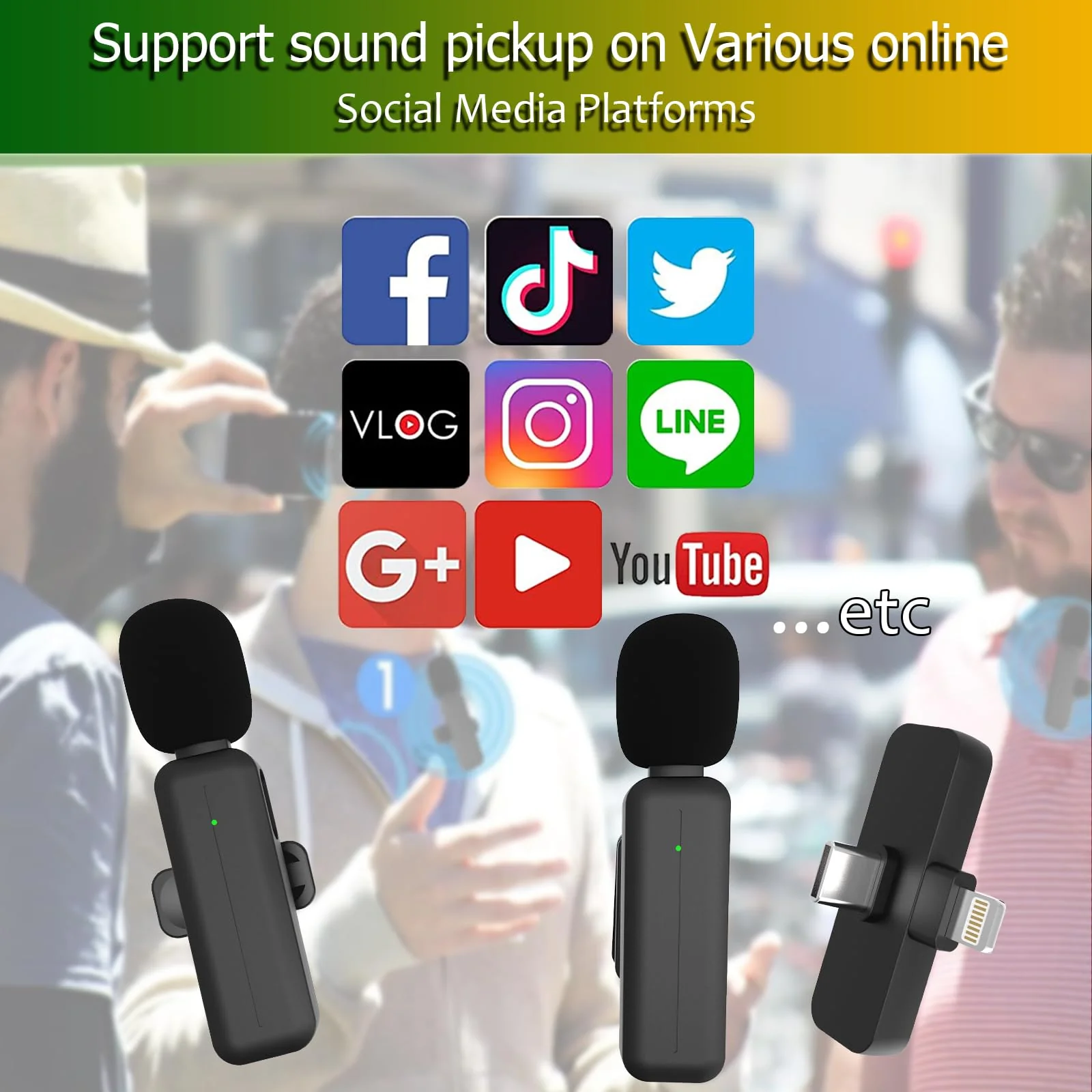 2 Pack Wireless Mini Lavalier Lapel Microphone for iPhone,Android Phone(2 in 1) - 80ft Cordless Clip on Dual Mics with Noise Reduction 5H Working Time for Video Recording Vlogging, YouTube, Interview Black - Image 6