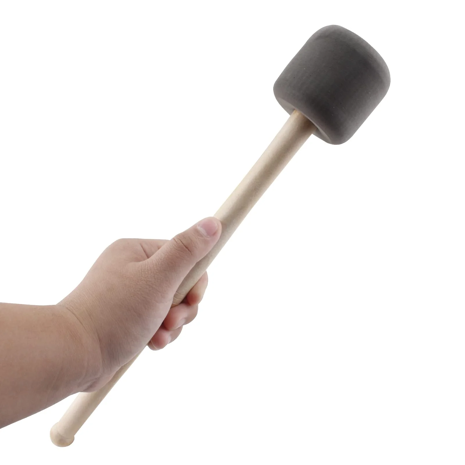 2 Pack Wood Bass Drum Mallets Sticks, 13 Inch Length EVA Foam Head Mallets Percussion Sticks for Marching Band (Gray) Gray - Image 4