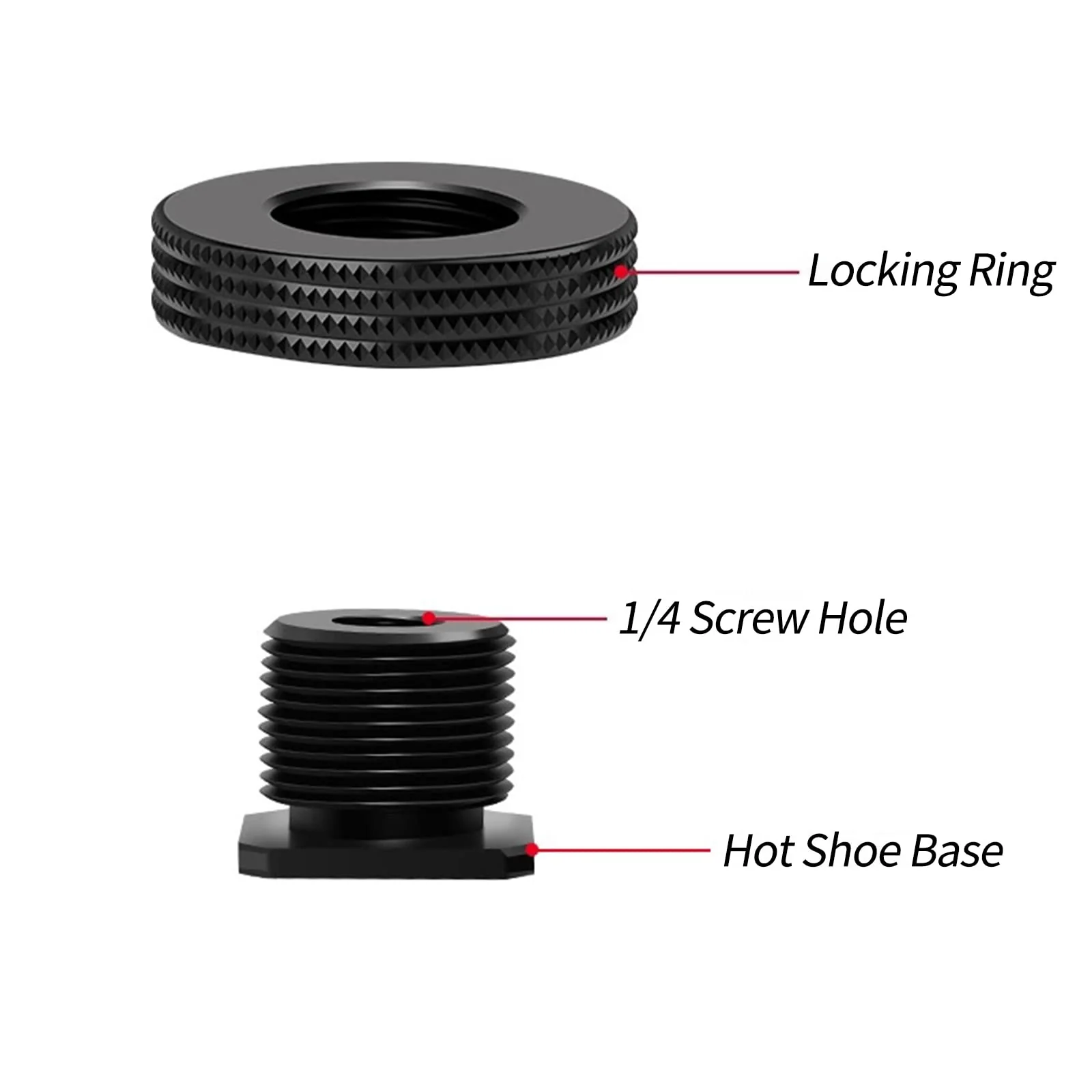 [2 Packs]- Atmoshue 1/4" Female Thread to Hot Shoe Adapter, Hot Shoe Mount Adapter with 1/4 to 1/4" Male Screw Adapter for Magic Arm, Monitor, Video Light - Image 3