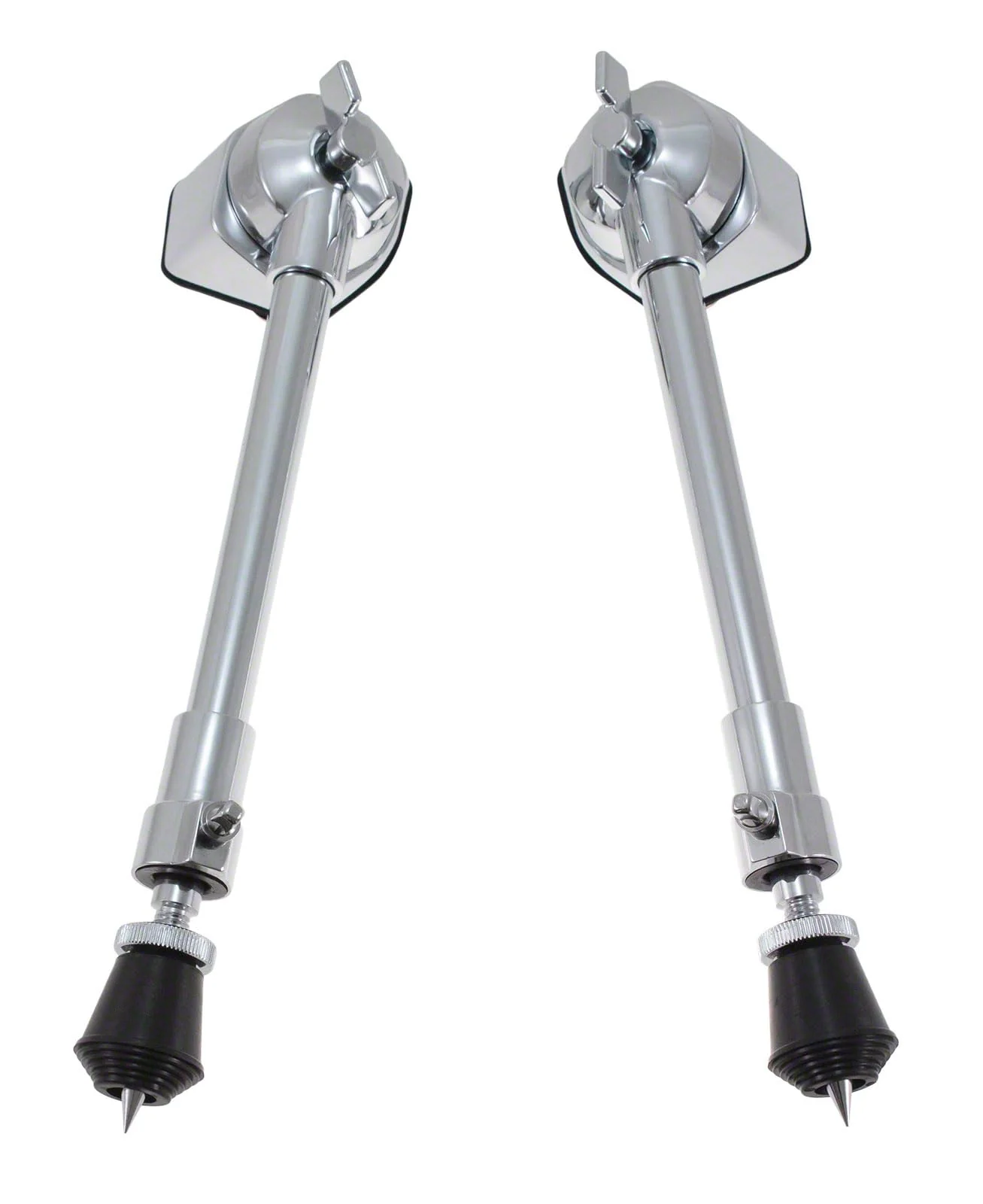 2 Packs Bass Drum Threaded Rubber Feet, Floor Tom Drum Leg Tips Rubber Feet with Lock Nut, 3/8" 16 Thread Fits for Most Spurs - Image 2