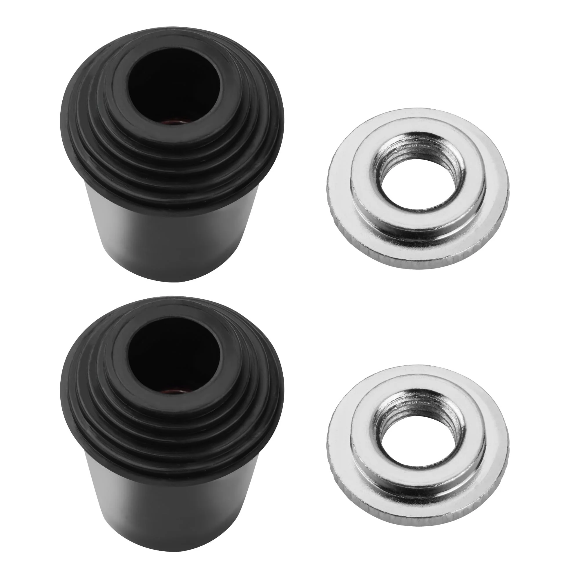 2 Packs Bass Drum Threaded Rubber Feet, Floor Tom Drum Leg Tips Rubber Feet with Lock Nut, 3/8" 16 Thread Fits for Most Spurs - Image 4