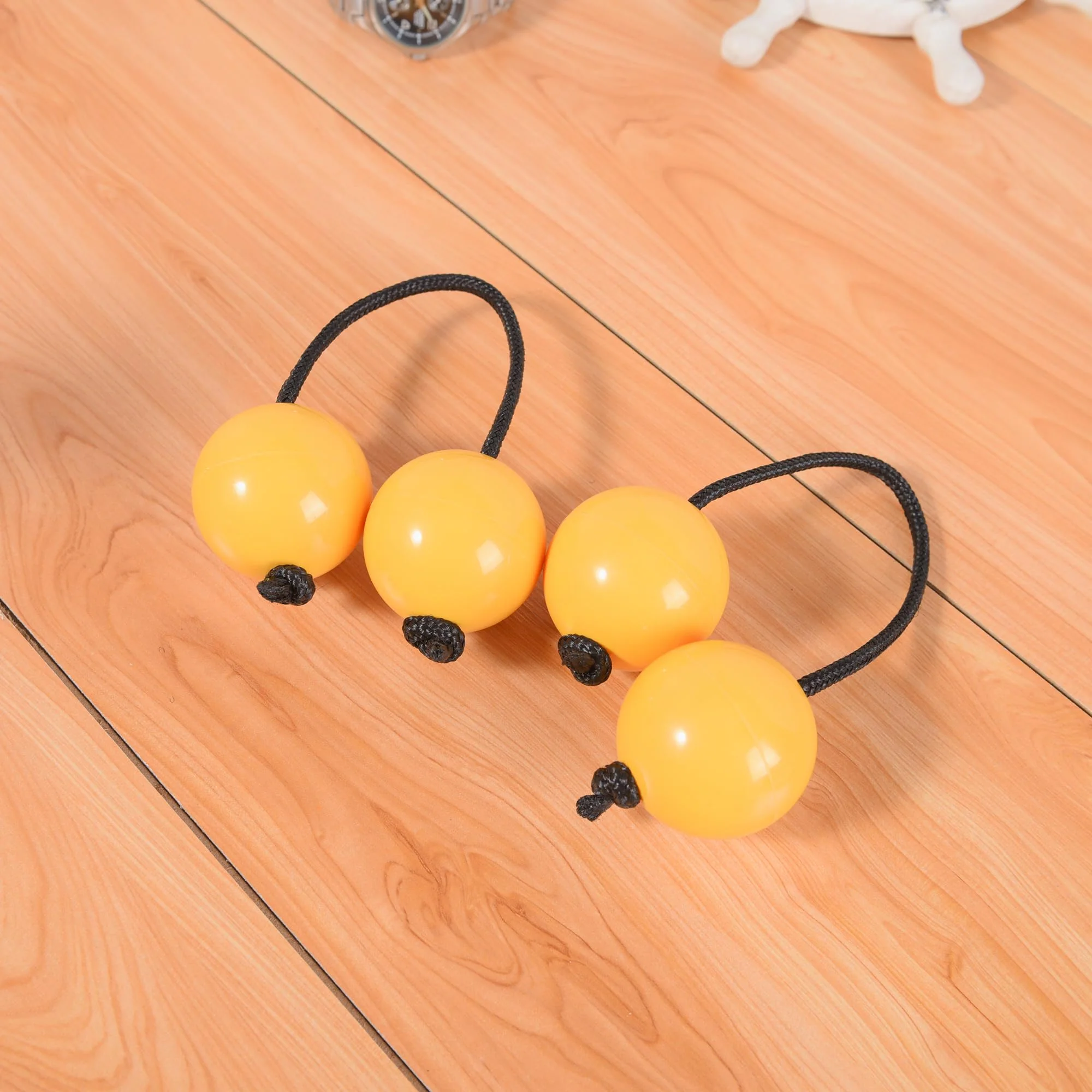 2 Pairs Aslatua Shakers, Kashaka Musical Percussion Instrument African Asalato Shaker Rhythmic Balls, Yellow - Image 5