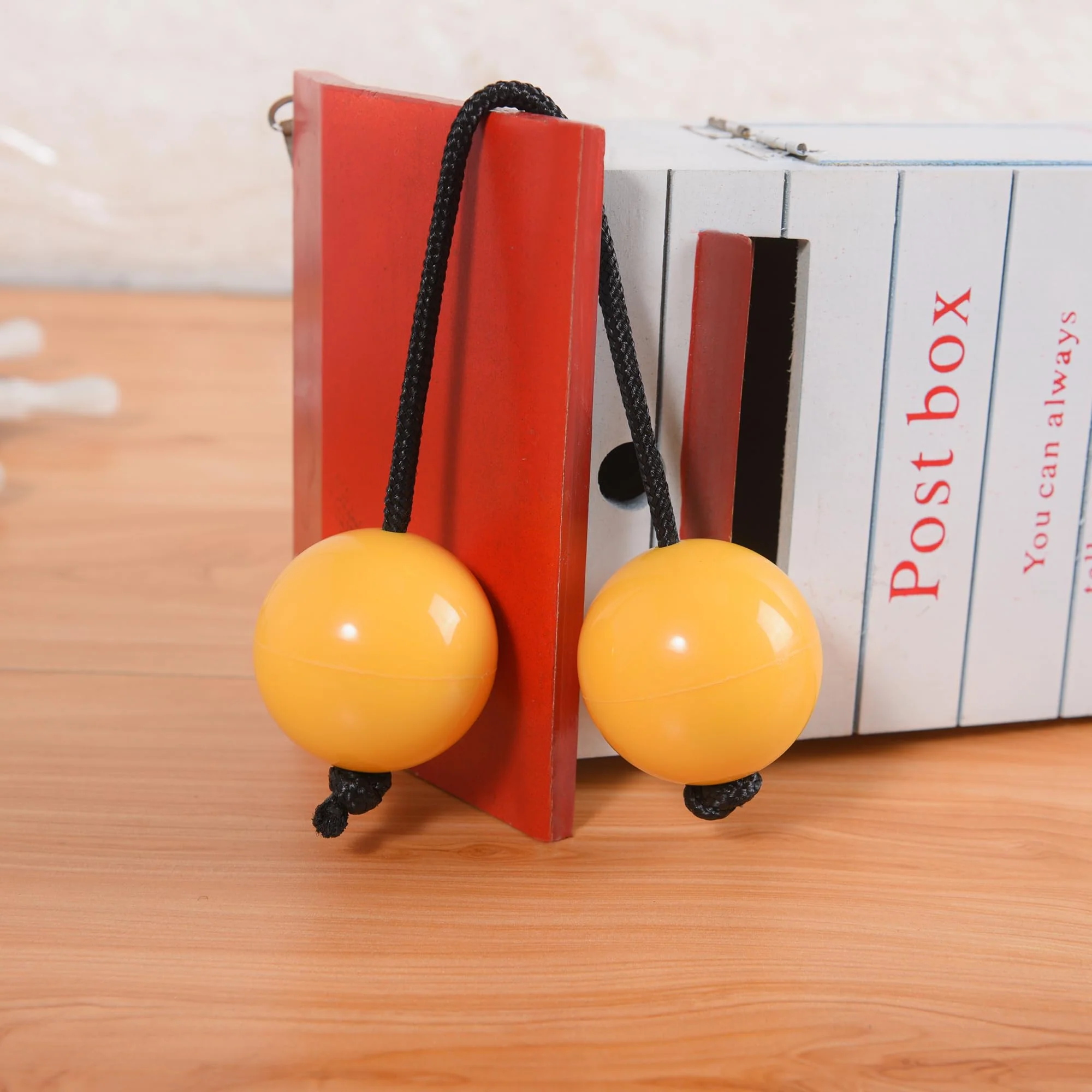 2 Pairs Aslatua Shakers, Kashaka Musical Percussion Instrument African Asalato Shaker Rhythmic Balls, Yellow - Image 6