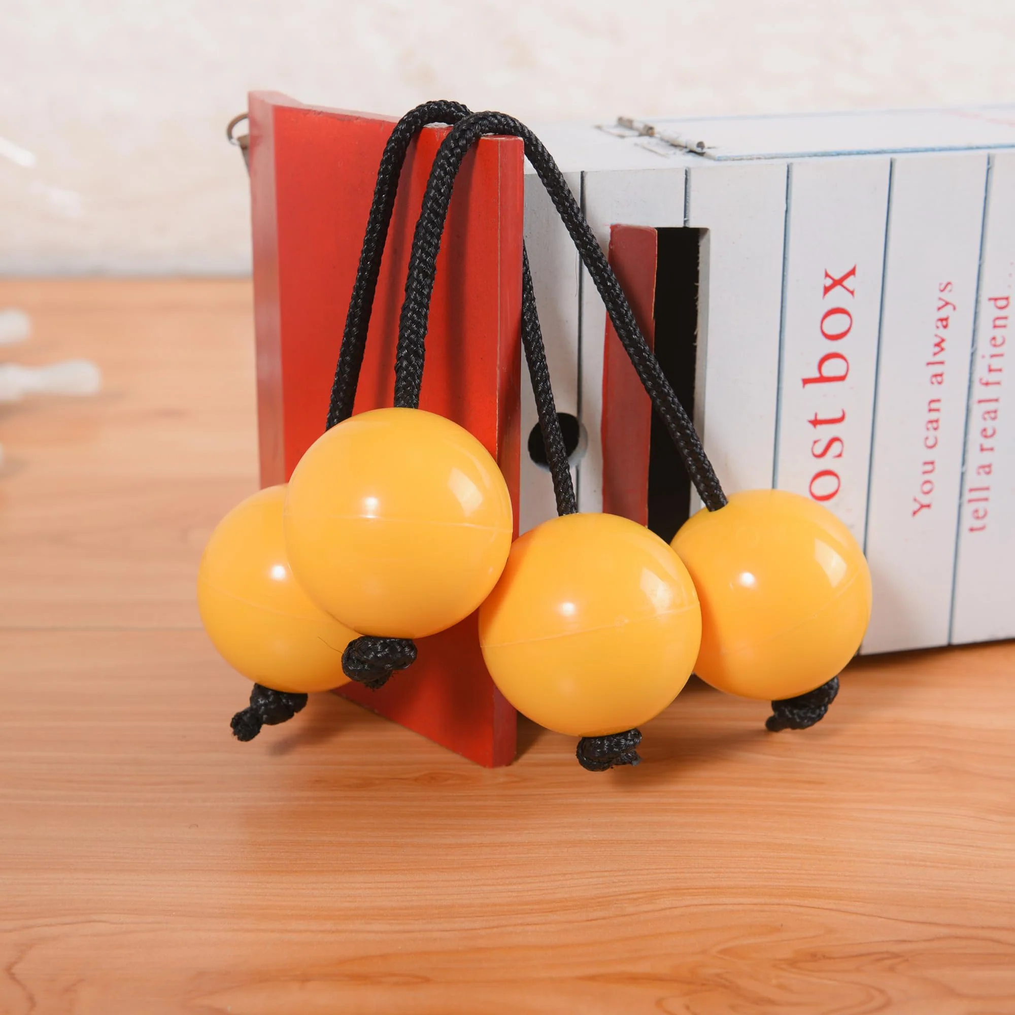 2 Pairs Aslatua Shakers, Kashaka Musical Percussion Instrument African Asalato Shaker Rhythmic Balls, Yellow - Image 7