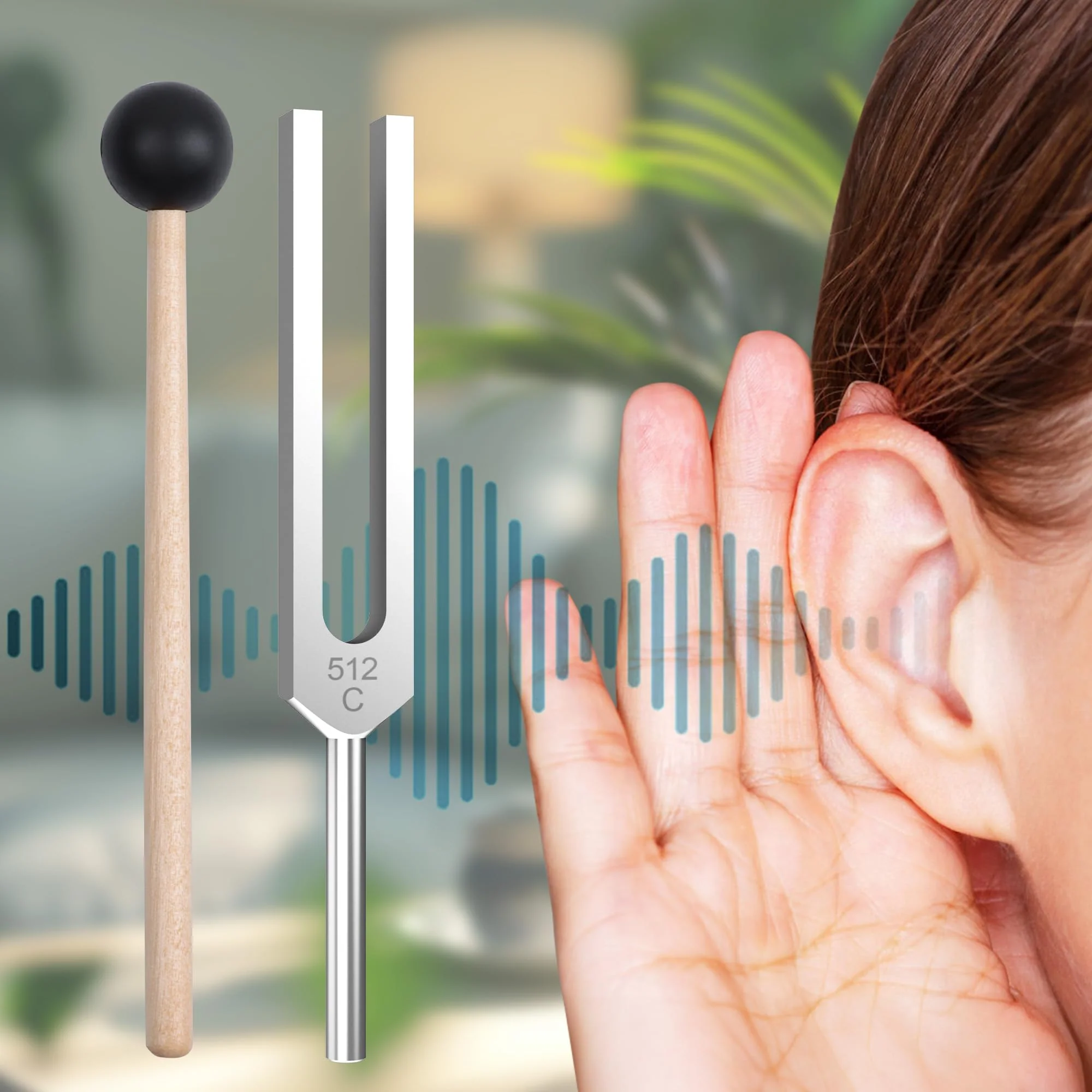 2 pcs 512Hz Tuning Forks Set, Made of Aluminum Alloy Material, Paired with 2pcs Silicone Hammers and 2pcs Plush Cloth Bags, Suitable for Chakra Sound Therapy, Yoga, Meditation - Image 7