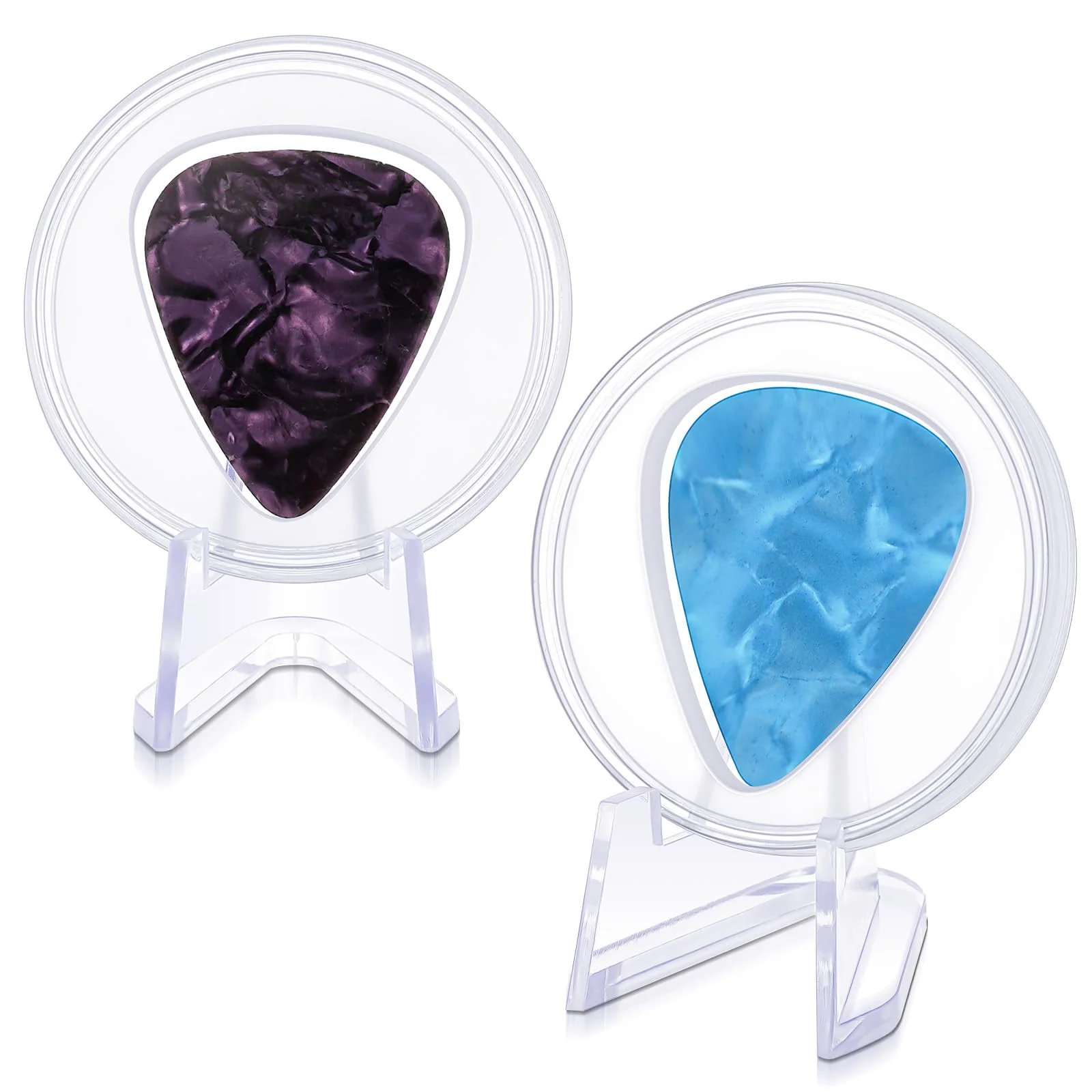 2 Pcs Acrylic Guitar Pick Display Box Guitar Pick Holder Guitar Pick Display Guitar Pick Case for Any Collectable Guitar Pick Decoration (Clear) Clear 2