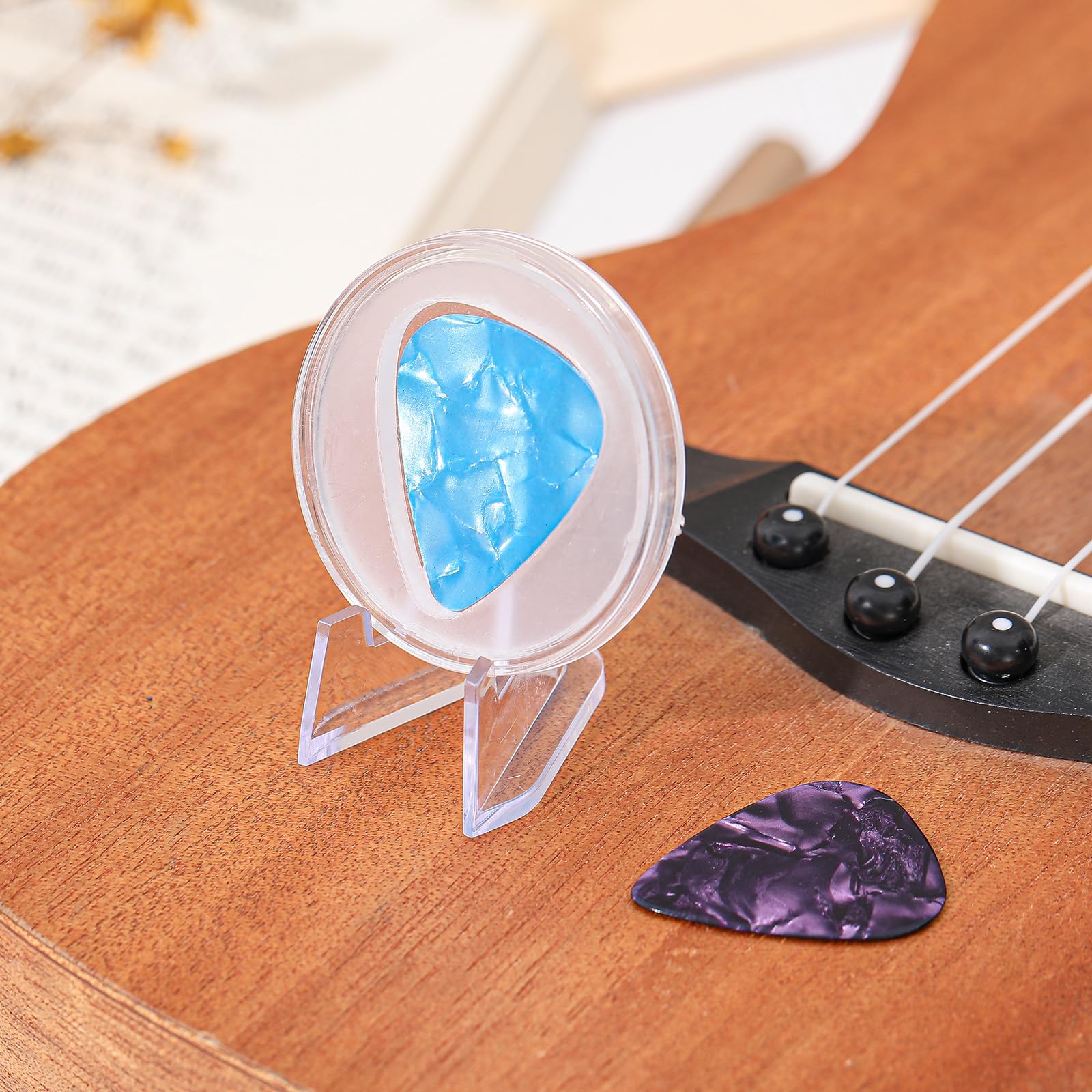 2 Pcs Acrylic Guitar Pick Display Box Guitar Pick Holder Guitar Pick Display Guitar Pick Case for Any Collectable Guitar Pick Decoration (Clear) Clear 2 - Image 5