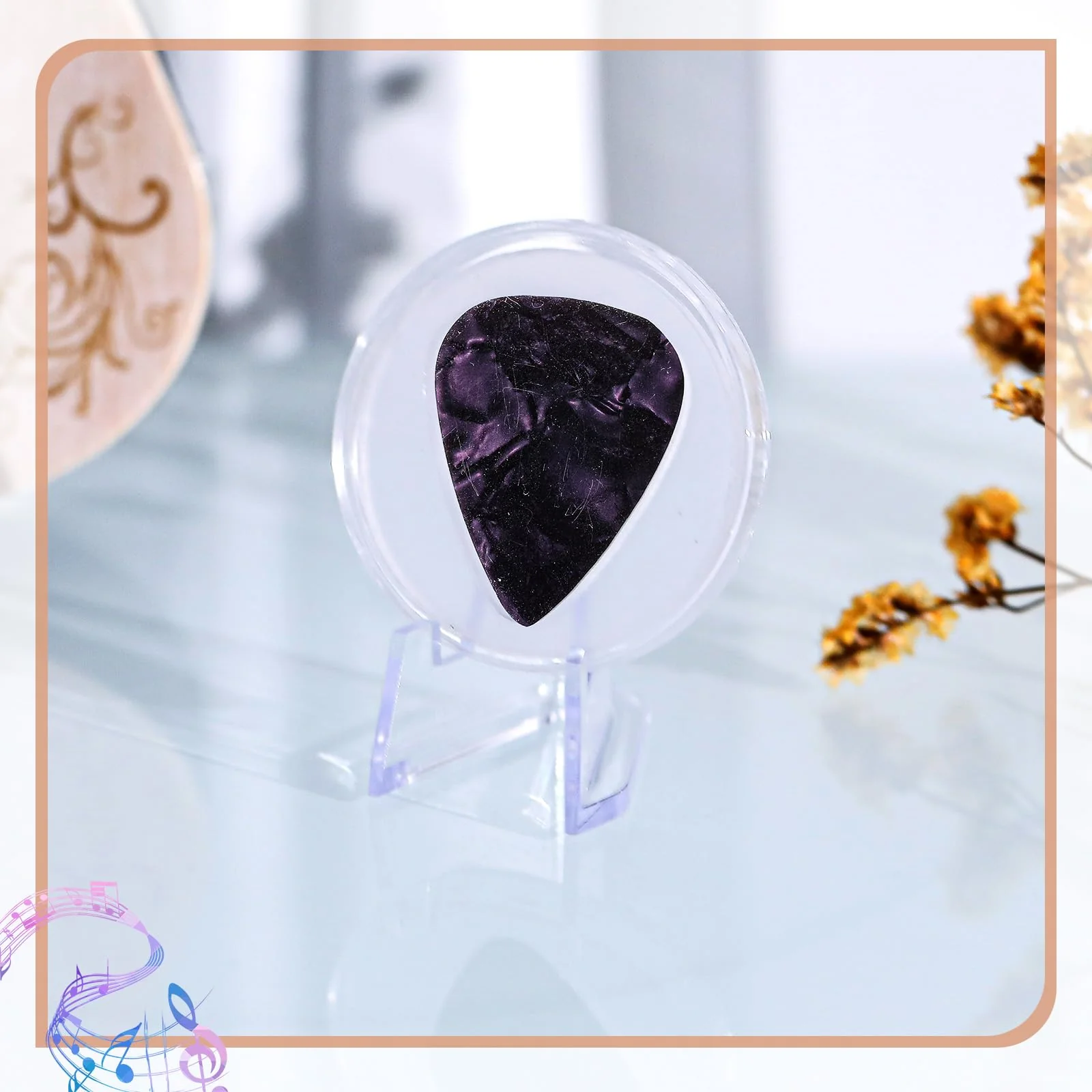 2 Pcs Acrylic Guitar Pick Display Box Guitar Pick Holder Guitar Pick Display Guitar Pick Case for Any Collectable Guitar Pick Decoration (Clear) Clear 2 - Image 6