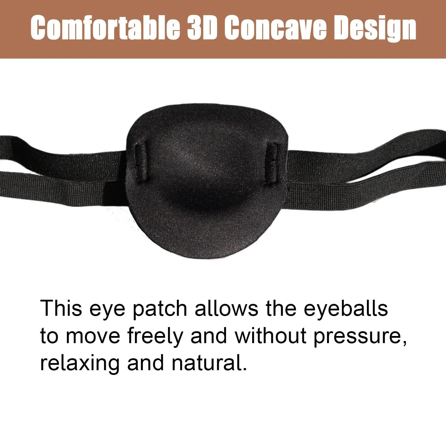 2 Pcs Eye Patch for Adults Kids,3D Adjustable Eye Patches for Amblyopia Lazy Pirate Costume(Black) - Image 3