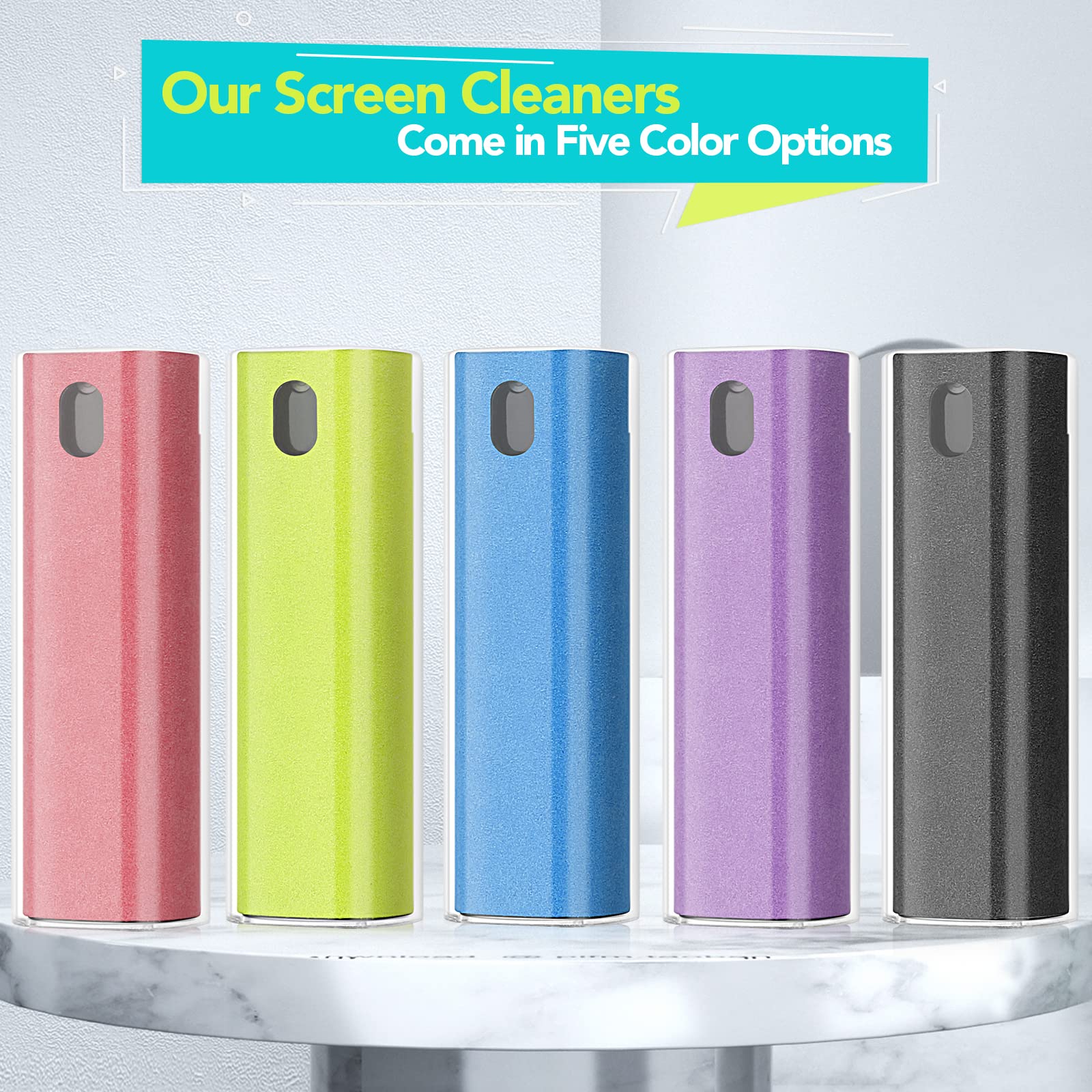 2 Pcs Fingerprint Proof Screen Cleaner, 3 in 1Touchscreen Mist Cleaner Spray Wipe Cleaner Screen Cleaner Soft Fiber Flannel,Safe for All Phones Glasses Tablet Laptop TV Watch Screens (Black) black - Image 6