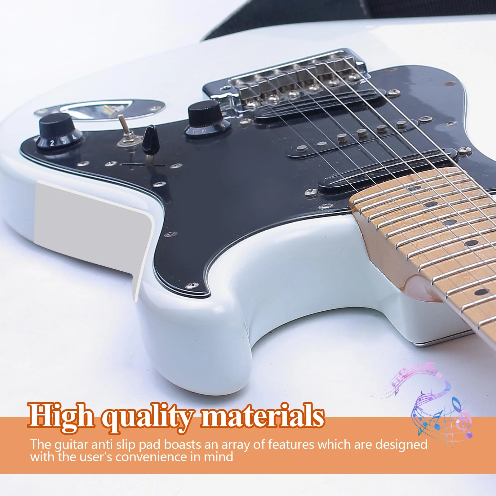 2 Pcs Guitar Non Slip Pad Keep Guitar from Sliding Guitar Accessories Self Adhesive Silicone Pads Guitar Aid for Beginners Keep Your Instrument in Place, Light Gray - Image 5