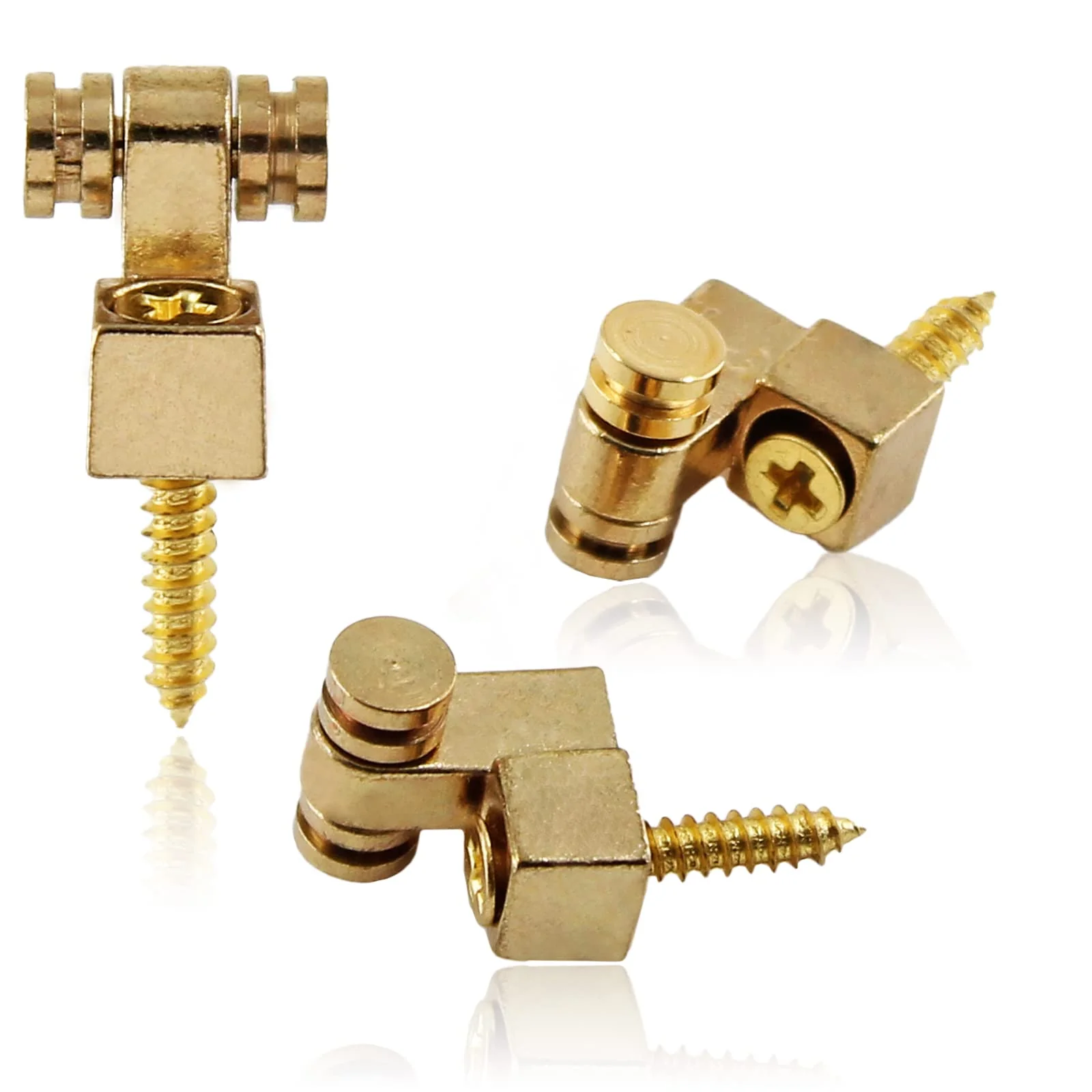2 Pcs Guitar Roller String Tree, Gold String Tree Retainer Telecaster String Guide Bass String Retainer Screw for Tele Start(Brass) - Image 3