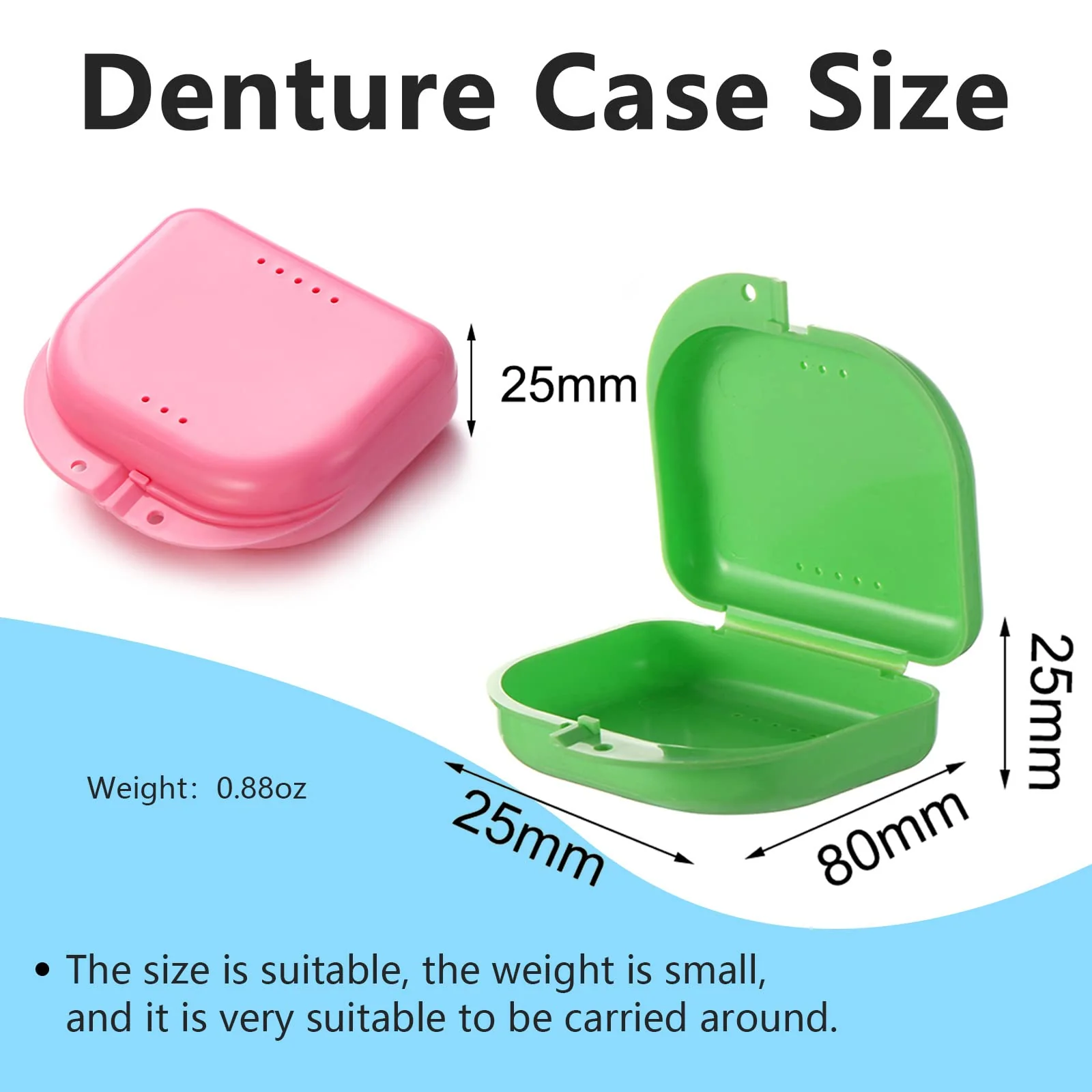 2 PCS Orthodontic Retainer Case,Retainer Case,Denture Case with Ventilation Holes for Mouth Guard and Floss - Image 2