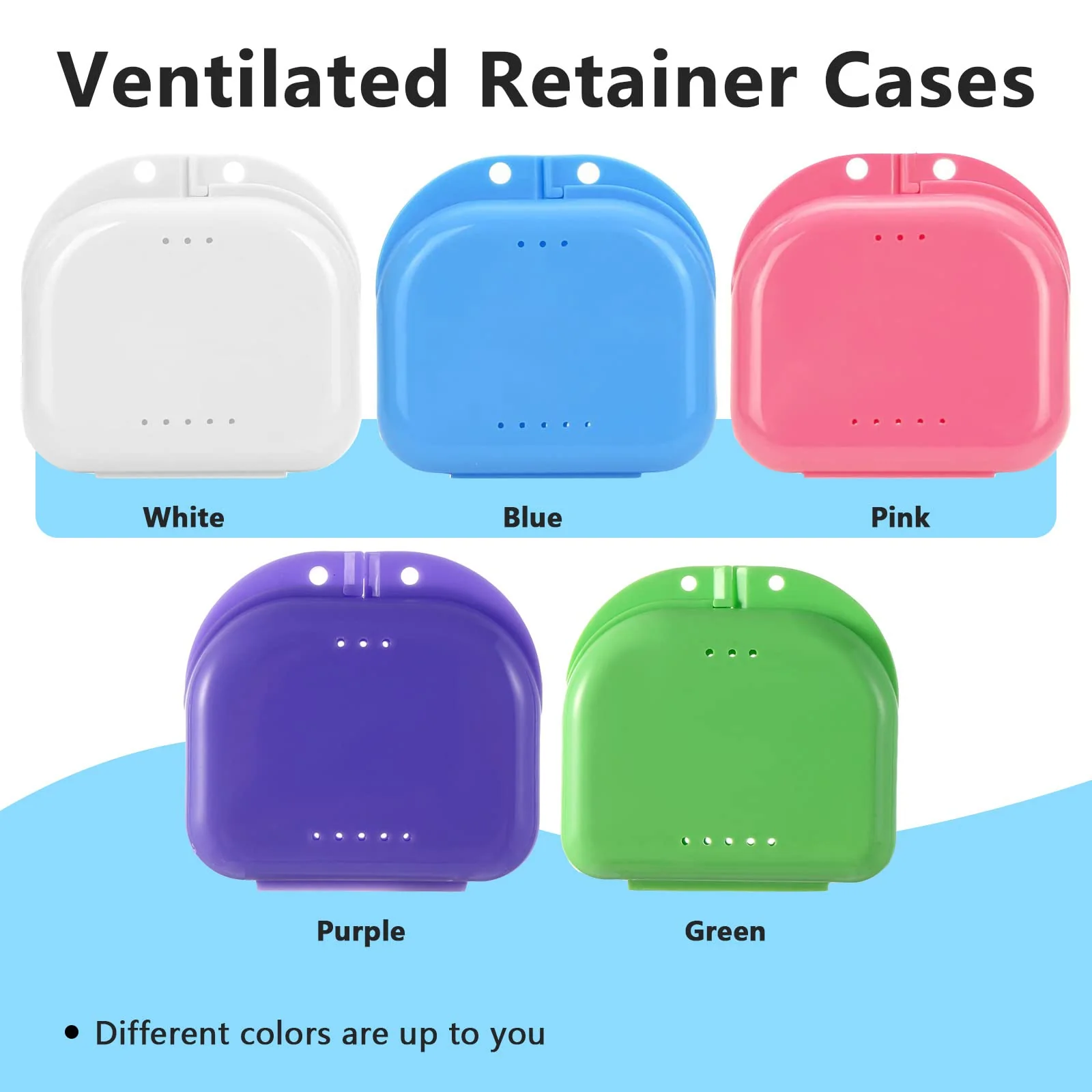 2 PCS Orthodontic Retainer Case,Retainer Case,Denture Case with Ventilation Holes for Mouth Guard and Floss - Image 4
