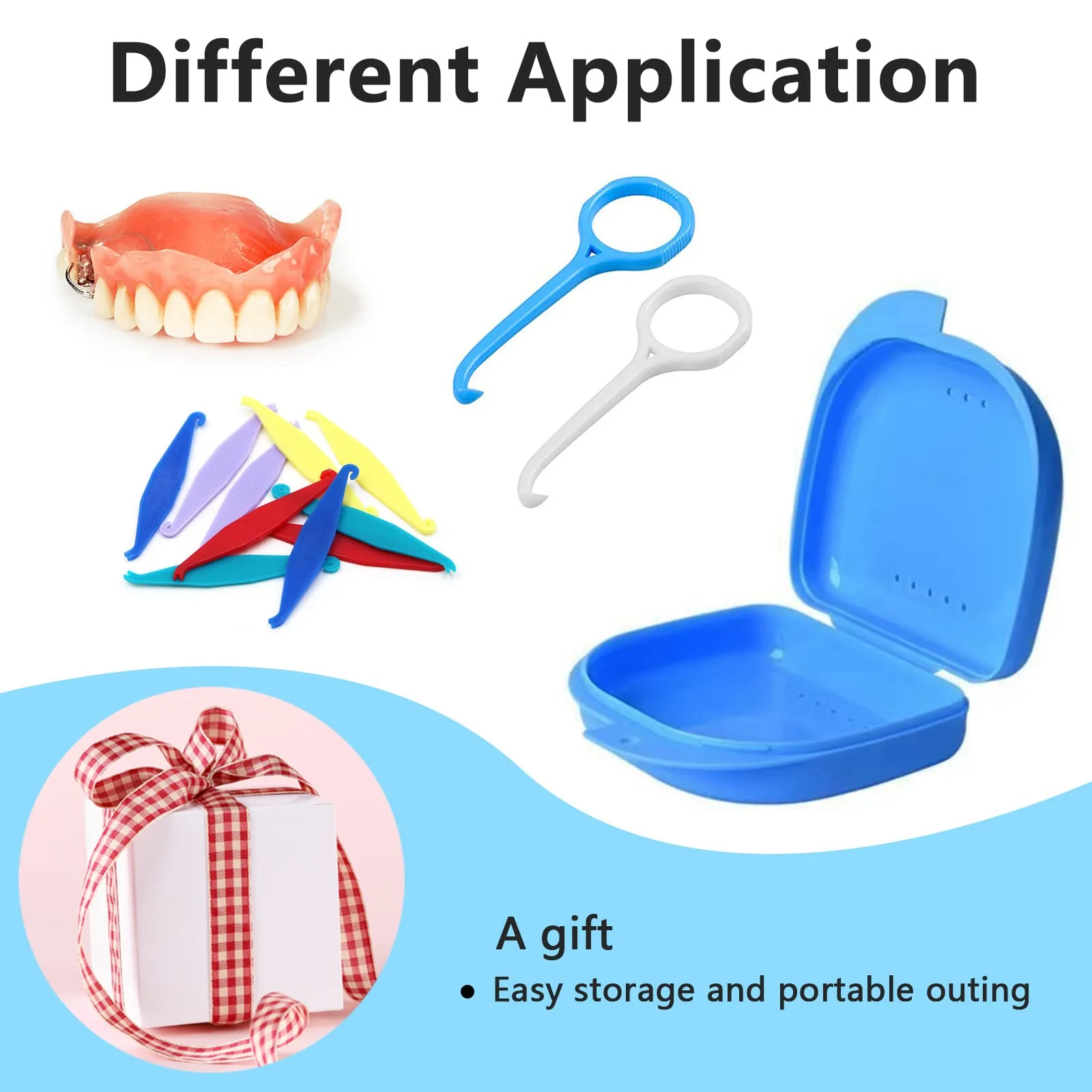 2 PCS Orthodontic Retainer Case,Retainer Case,Denture Case with Ventilation Holes for Mouth Guard and Floss - Image 5