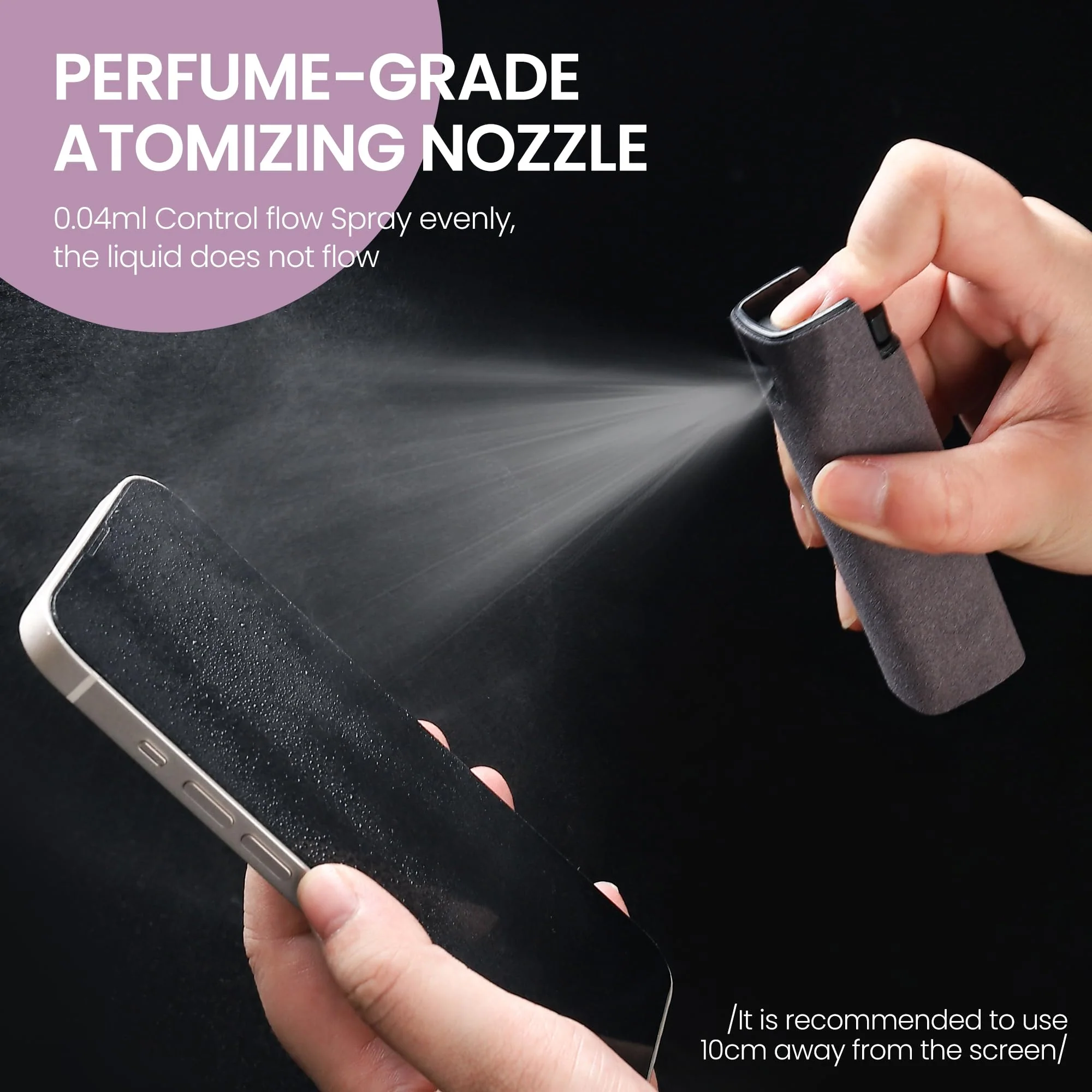 2 Pcs Screen Cleaner Kit, 3-in-1 Touchscreen Mist Cleaner Spray Bottle Tool & Microfiber Cloth for Phone/Laptop/Tablet/TV/Monitor/Car Screens(Grey) 2 Pcs-Grey - Image 8