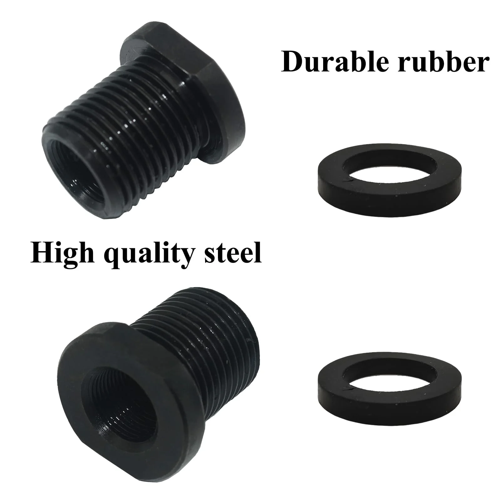 2 Pcs Thread Adapters and Washers, 1/2 * 28-3/4 * 16, Black - Image 7