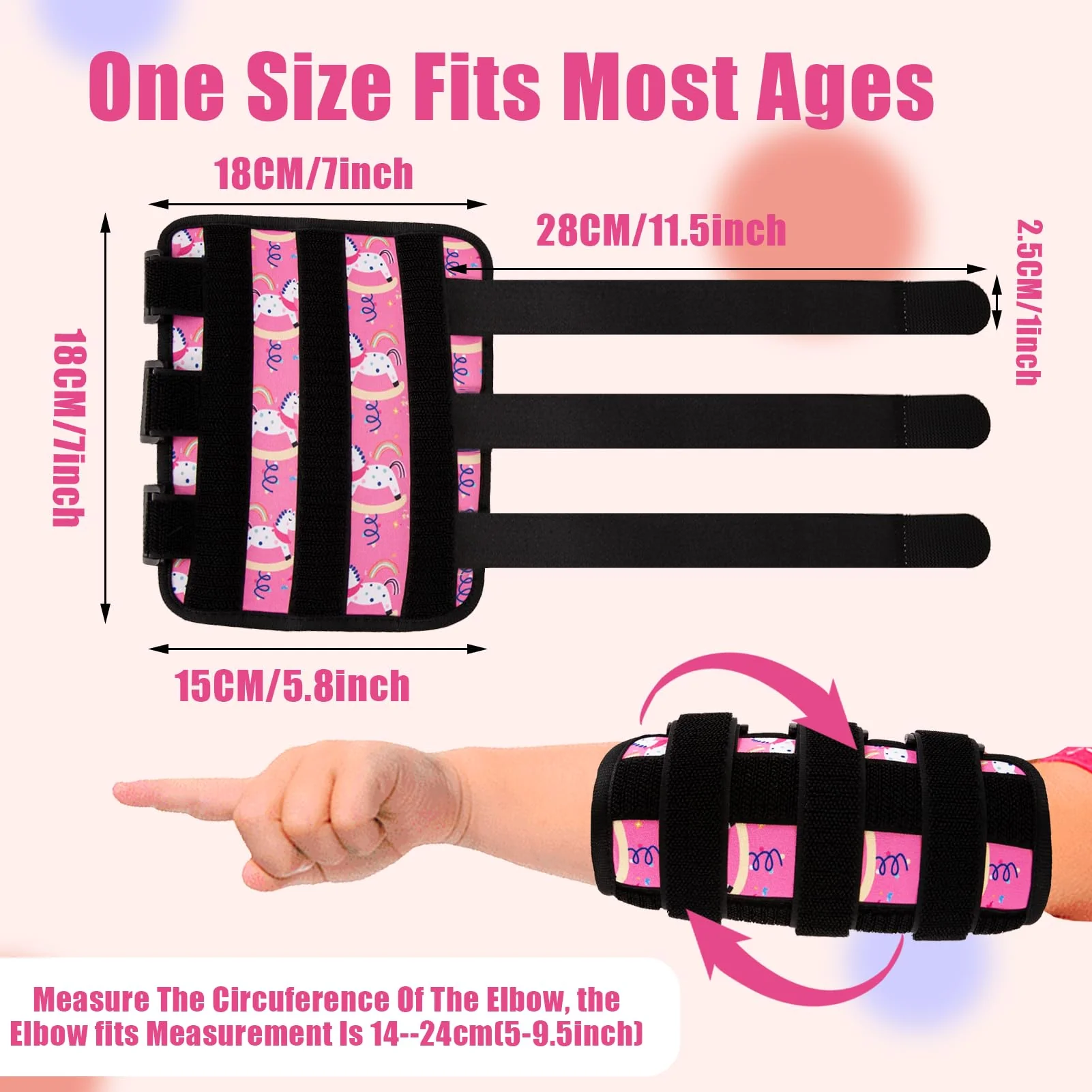 2 Pcs Thumb Sucking Deterrent, Pink Lamb Elbow Thumb Guard for Thumb Sucking, Nail Biting Treatment for Kids Prevention Anti Nose Picking for Boys Girls Finger Sucking Preven - Image 2