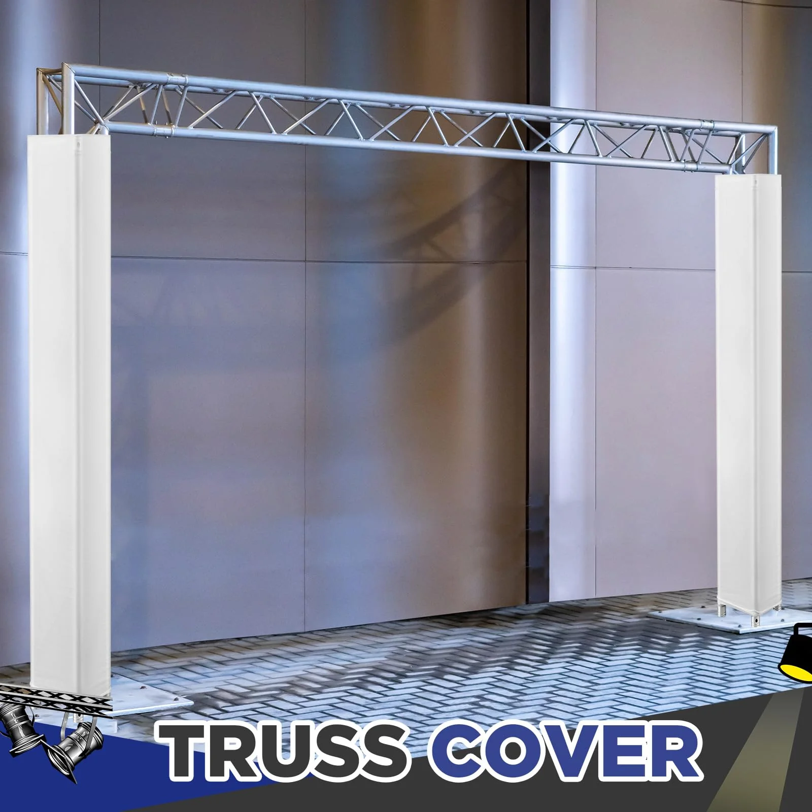 2 Pcs White Truss Cover Fits 6.56 ft x 8 in Box Truss Scrim Elastic Fabric Seamless Integration Easy Installation Pull over Truss Sleeves - Image 6