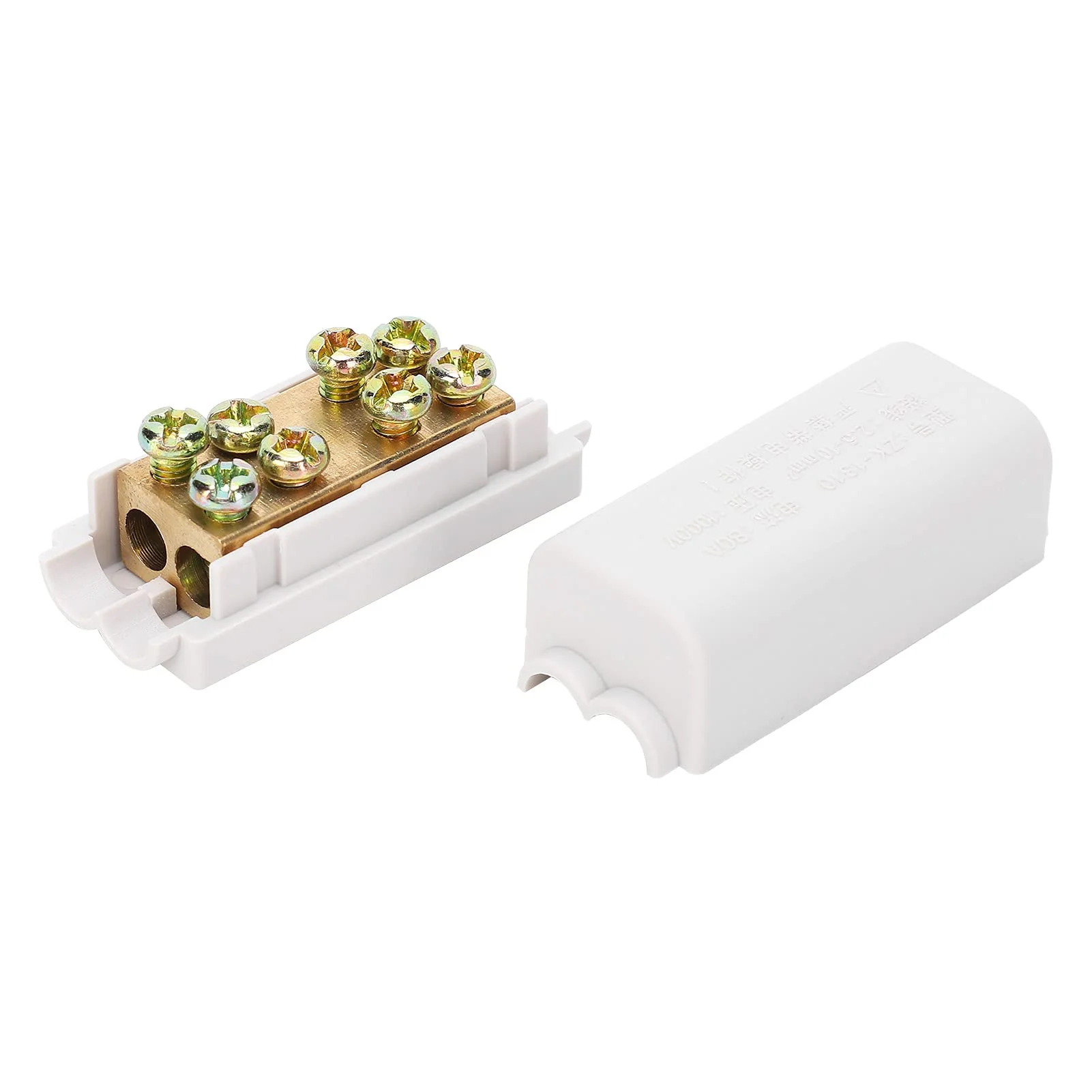 2-Piece Terminal Blocks High Performance Main Divider T Shape 1-in-2-Out Wiring Terminal Block Quick Splice Terminal Blocks Cable Connection Zk-1310 1000V 80A with Insulation Shell - Image 6