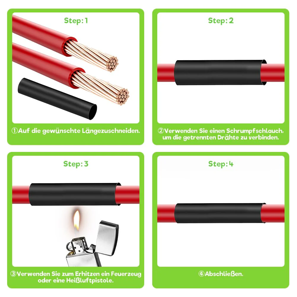 2 Pieces 3:1 Heat Shrink Tubing, Diameter 30 mm & 2 m Length, Heat Shrink Tubes with Adhesive, Waterproof and Insulation, Heat Shrink Tubing Sold by the Metre for Cable Insulation, Marking, Cable Ø30mm & 2m - Image 6