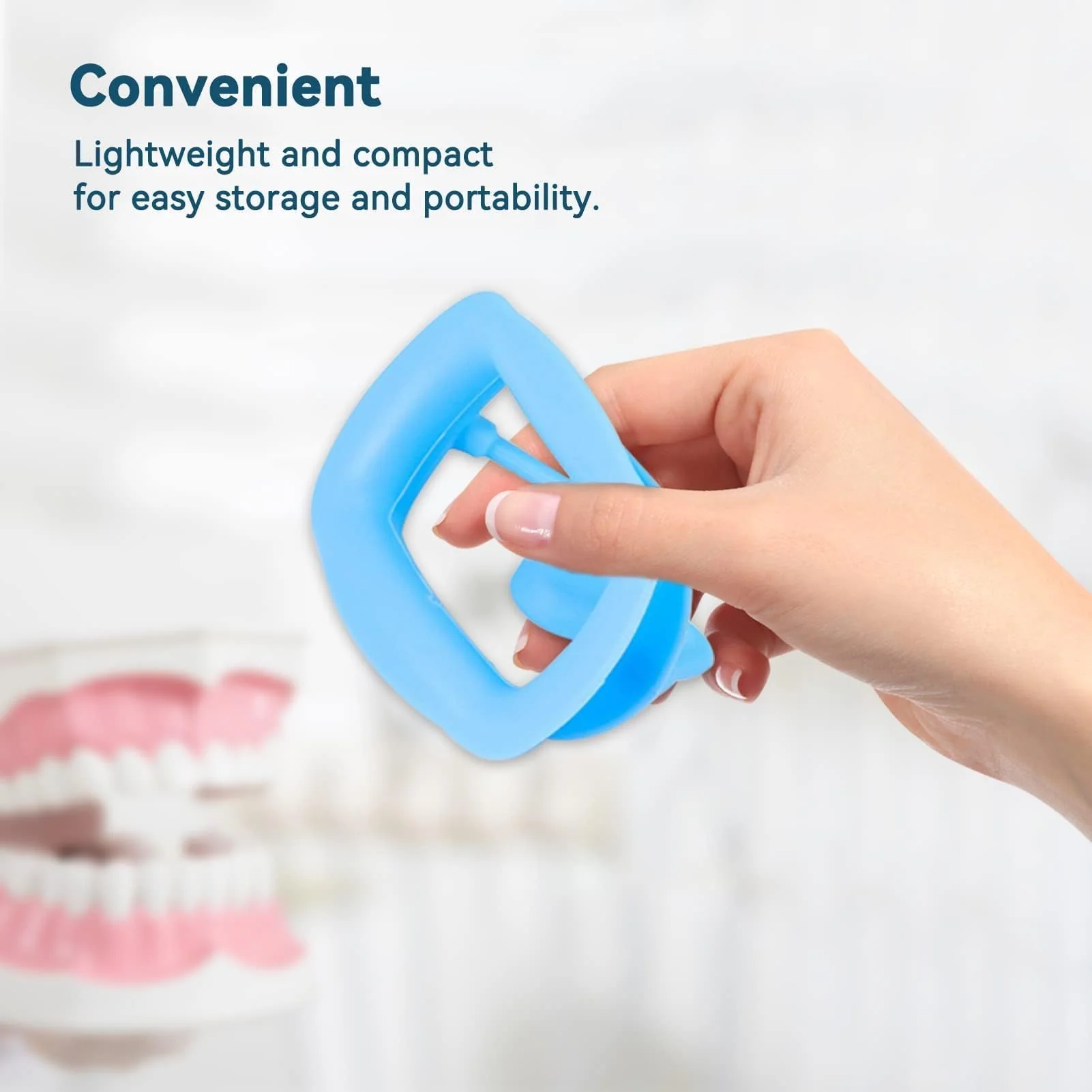 2 Pieces Dental Mouth Openers Reusable Autoclavable Silicone Teeth Whitening Cheek Holder Lip Holder for Dentist Mouth Inspection Mouth Guard Challenge Game (Blue) blue - Image 4