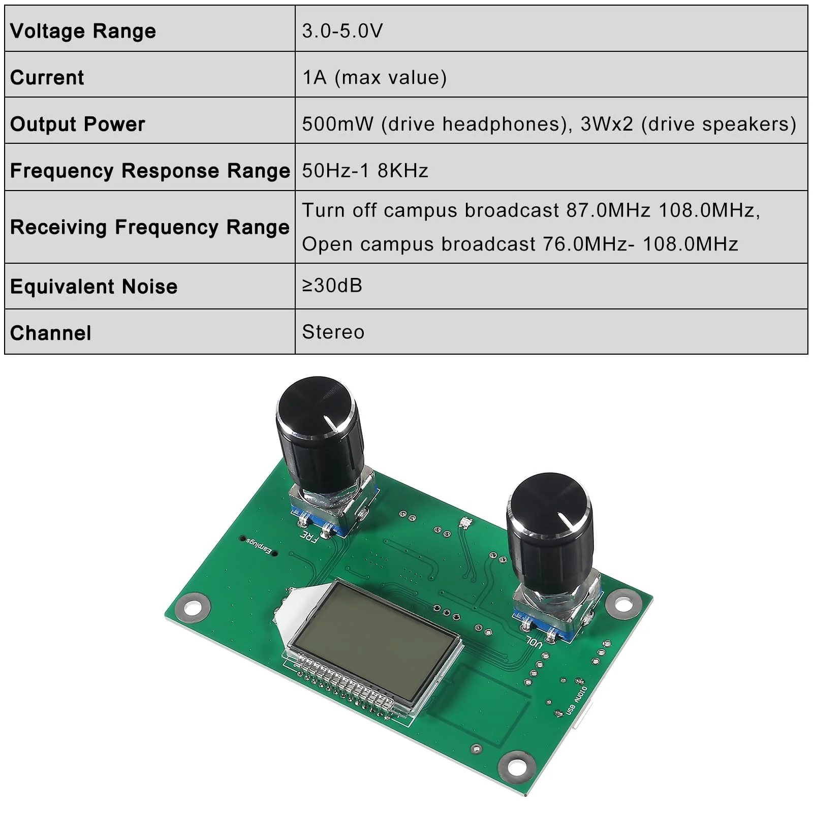 2 Pieces Digital FM Receiver Module, Radio Receiver Module Digital Stereo Board LCD Display DSP PLL 76.0MHz-108.0MHz - Image 5