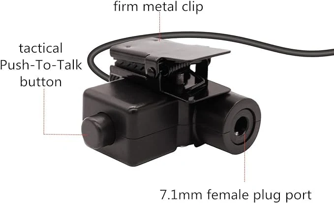 2 Pin K1 Plug Tactical Headset U94 PTT Adapter 7.1mm Push to Talk Radio Connector Cable for UV-5R AR-152 BF-888S BF-F8HP UV-82 UV-82HP (Military Wiring Type) Military Wiring Type - Image 3