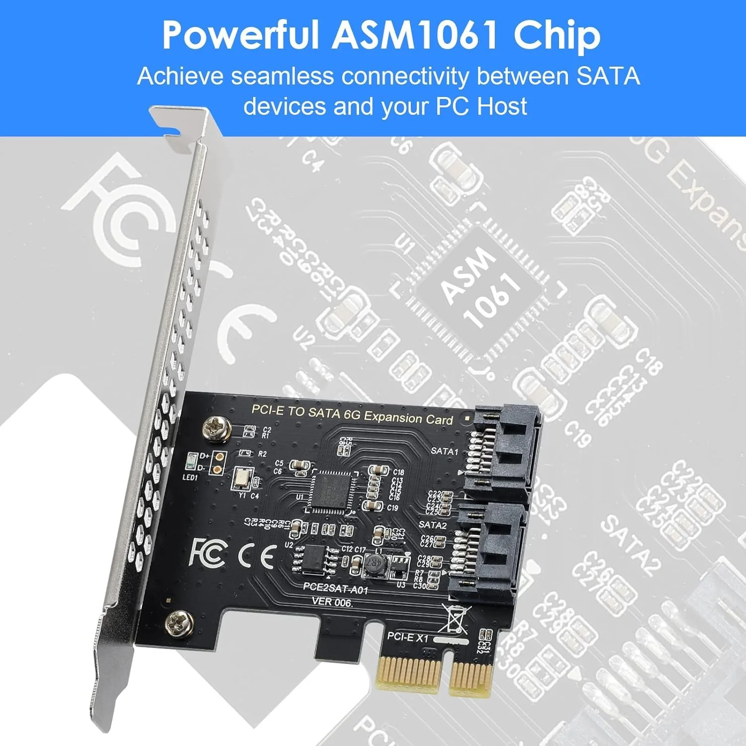 2-port SATA III 6Gbps Expansion Card, SATA Controller Card for PCI-Express Slot 1x 4X 8X 16x, Supports Windows Systems, Ubuntu, Vista - Image 5