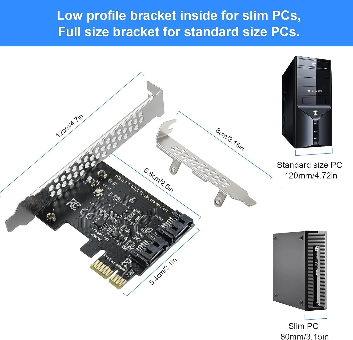 2-port SATA III 6Gbps Expansion Card, SATA Controller Card for PCI-Express Slot 1x 4X 8X 16x, Supports Windows Systems, Ubuntu, Vista - Image 6