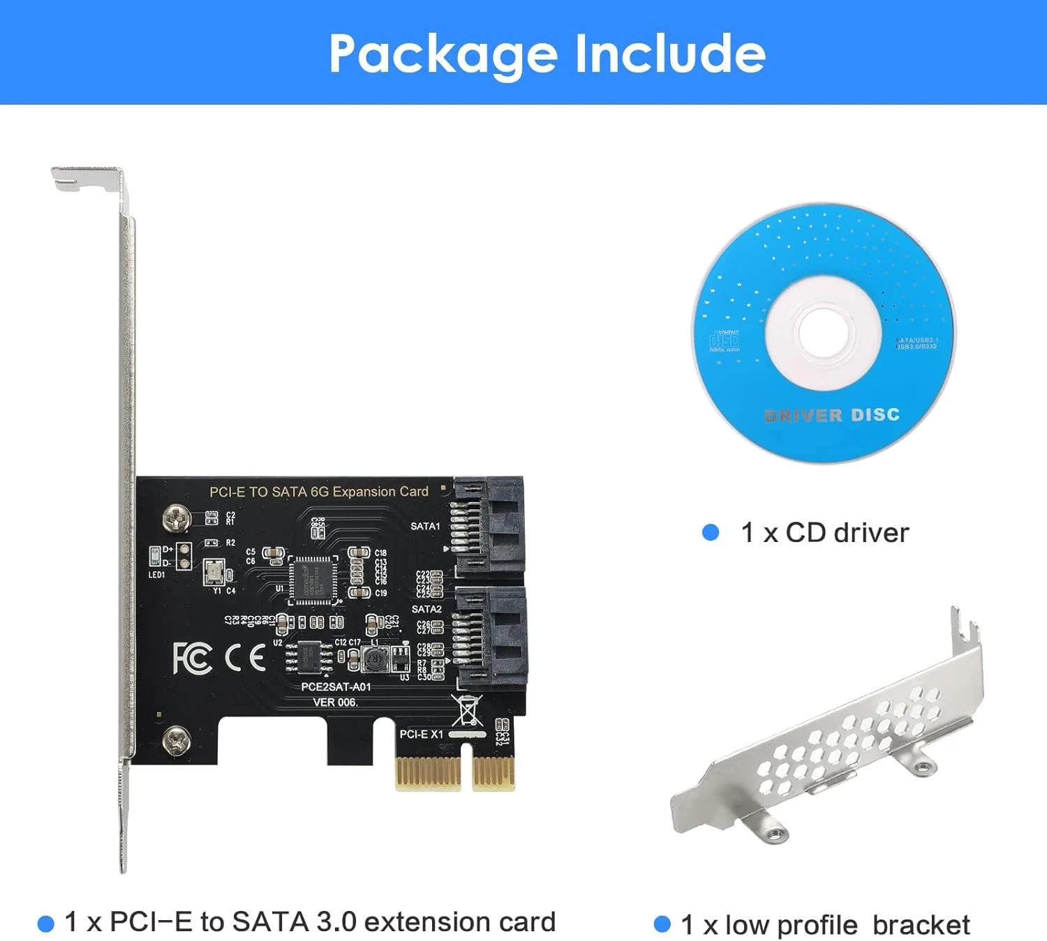 2-port SATA III 6Gbps Expansion Card, SATA Controller Card for PCI-Express Slot 1x 4X 8X 16x, Supports Windows Systems, Ubuntu, Vista - Image 7