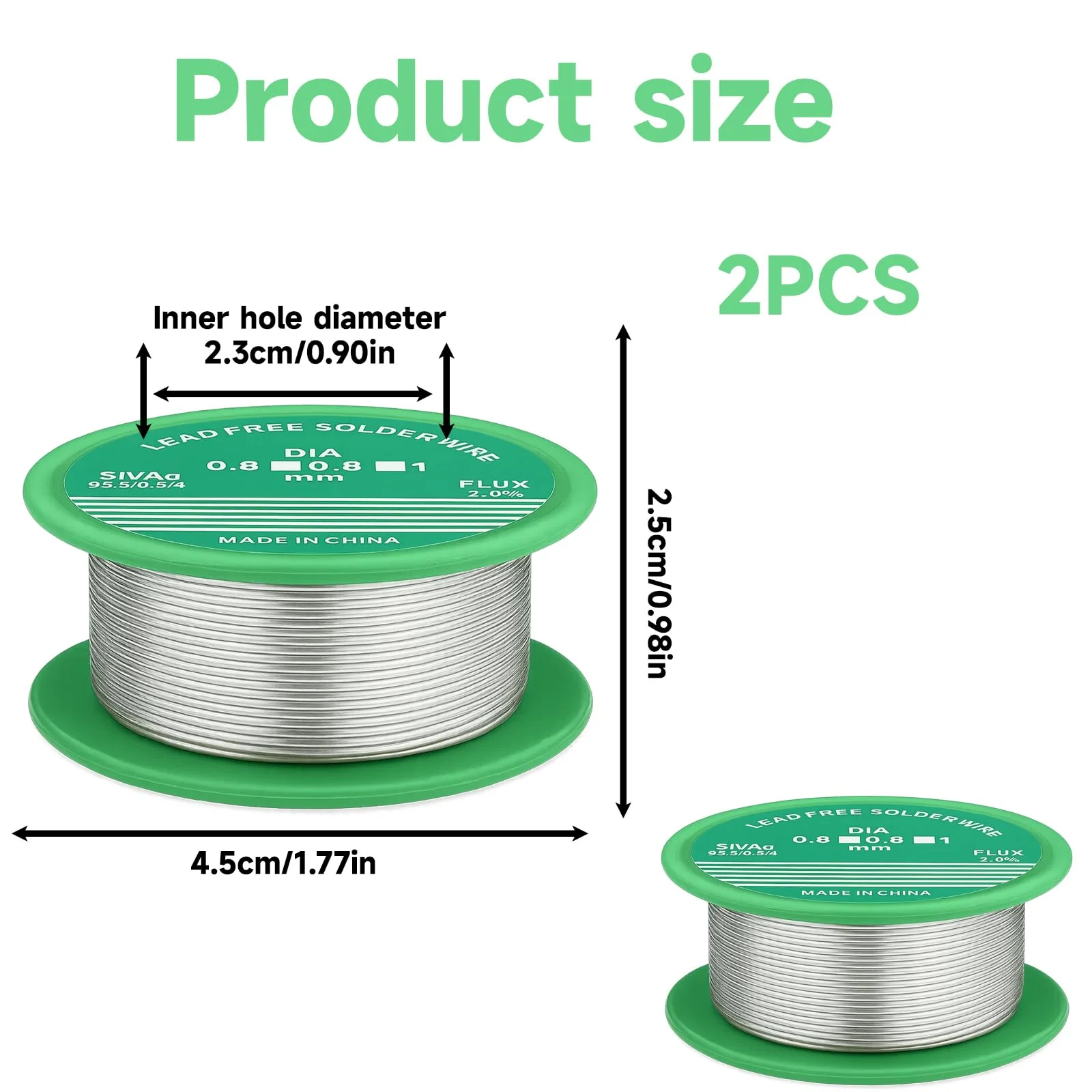 2 Rolls of Solder Lead Soldering Wire with Flux 0.8 mm, 30 g per Roll, for Electronic Repairs and Model Making - Image 2